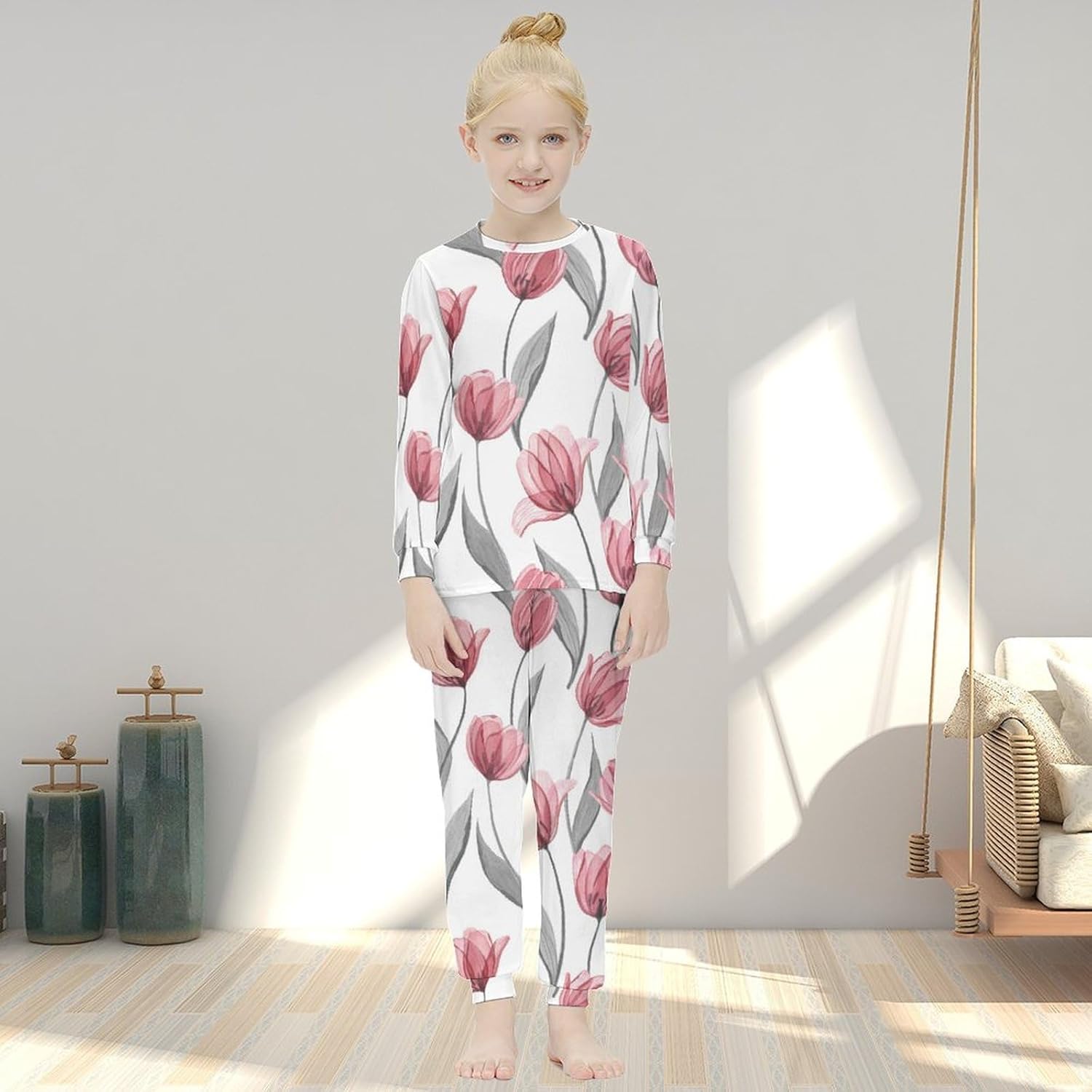 MEIKKO Pajamas Set Sunflowers Thermal
