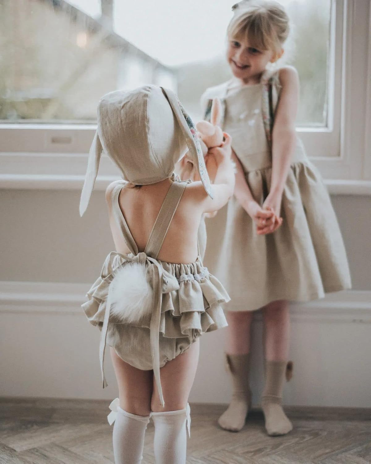 Bunny Romper for Easter Soft Cute for Baby Girls