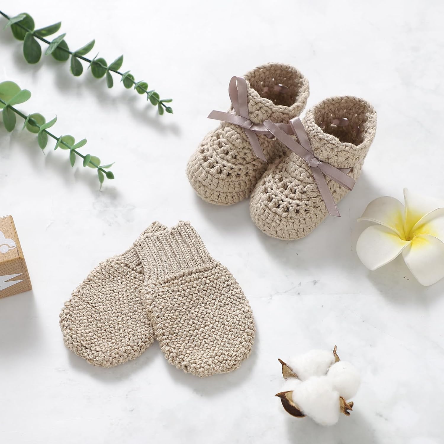 Cotton Mining Baby Booties Gloves