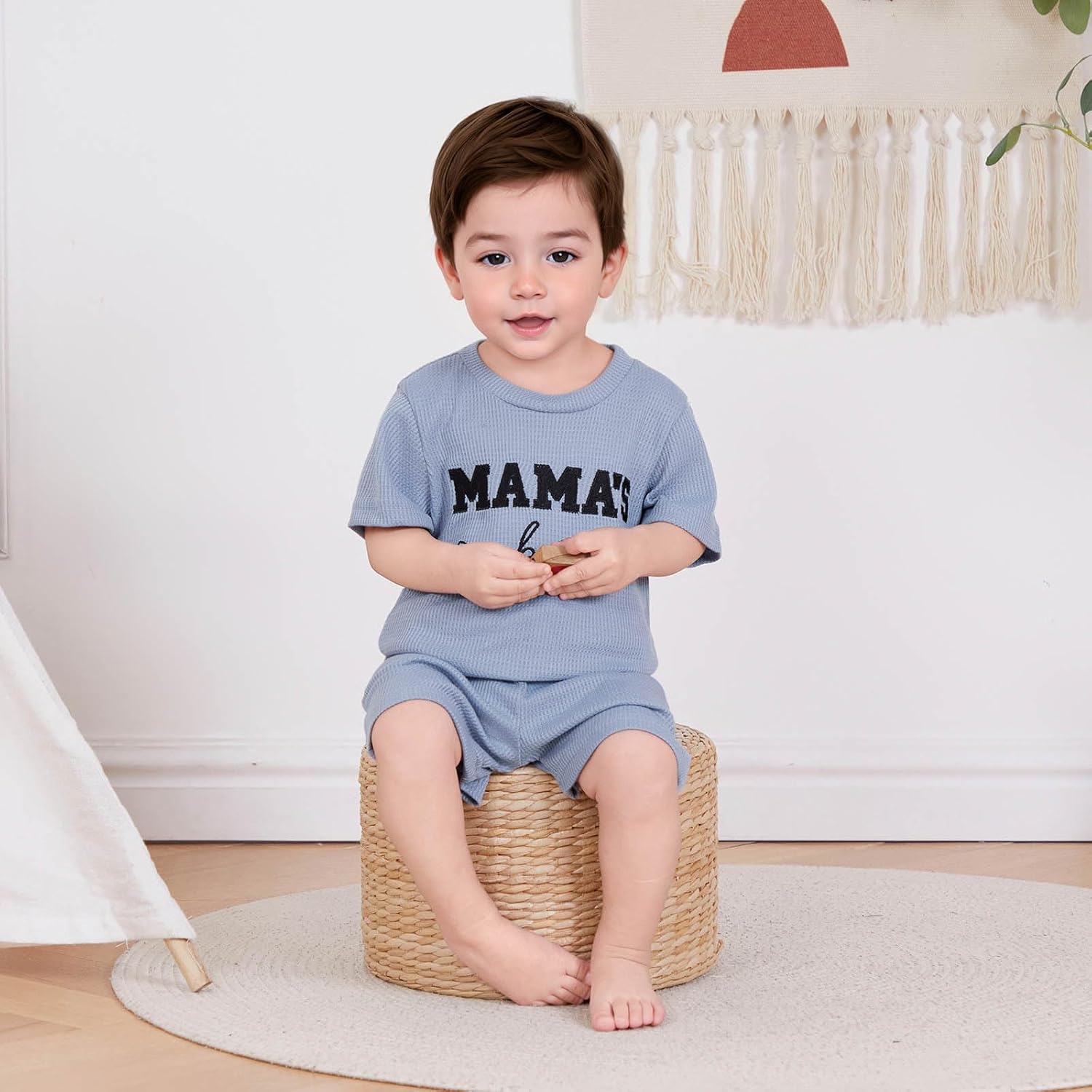 FOCUSNORM Embroidered toddlers boys summer set