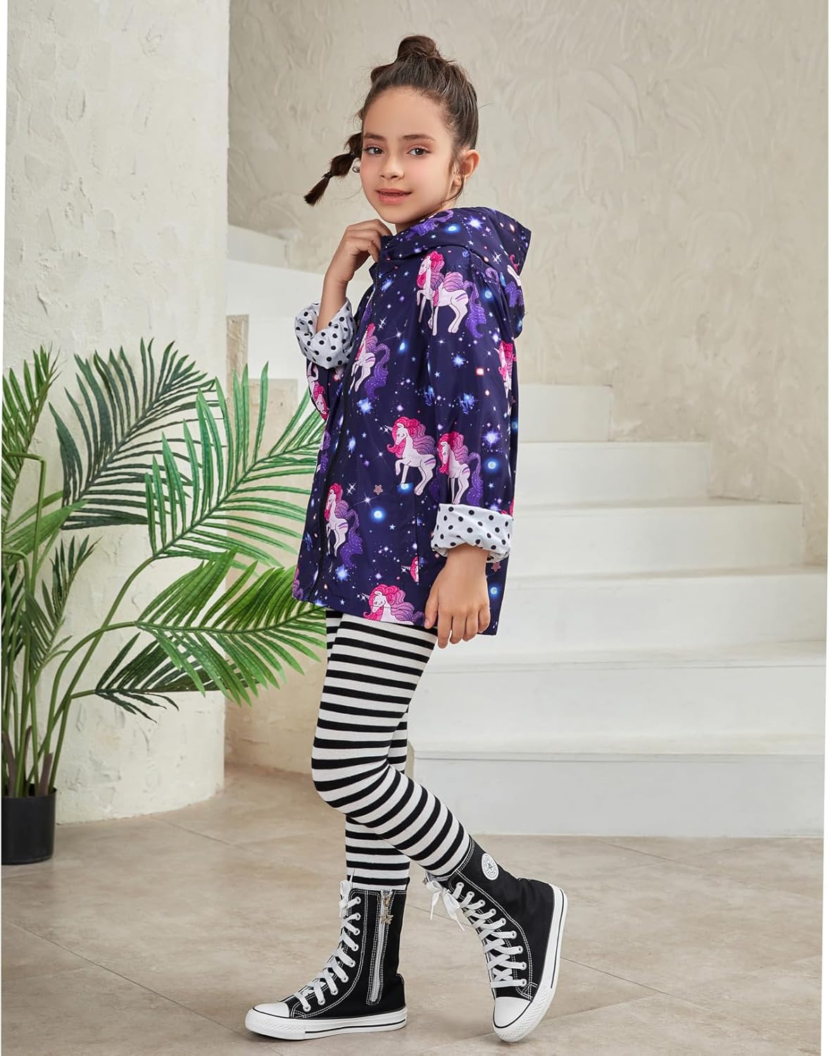 QPANCY Girls Lightweight Waterproof Hoodie