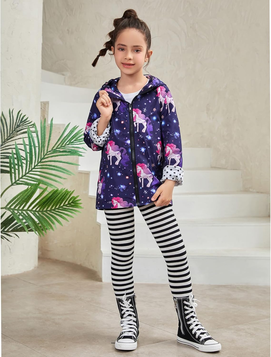 QPANCY Girls Lightweight Waterproof Hoodie