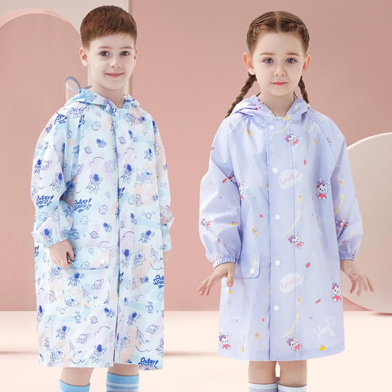 Bright Cute Kids Raincoat - Eco-Friendly Waterproof Reusable