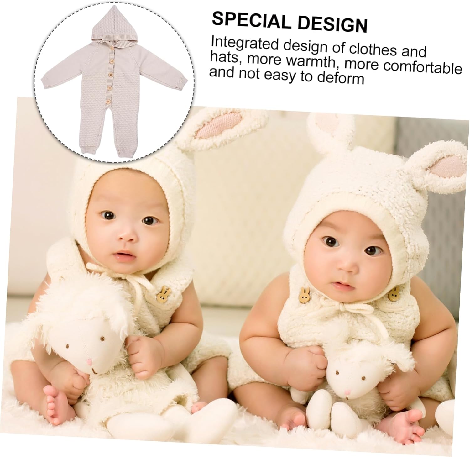 PartyKindom Cozy Knitted Romper for Newborns