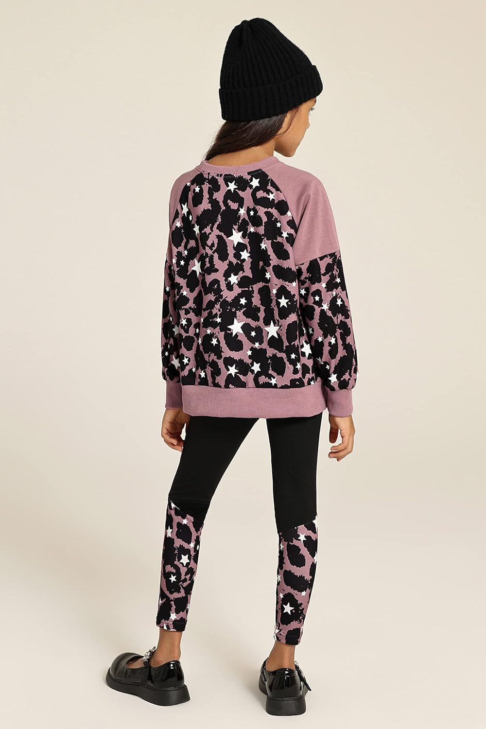 Girls Fashionable Sweater and Track Pants Set for Ages 5-14