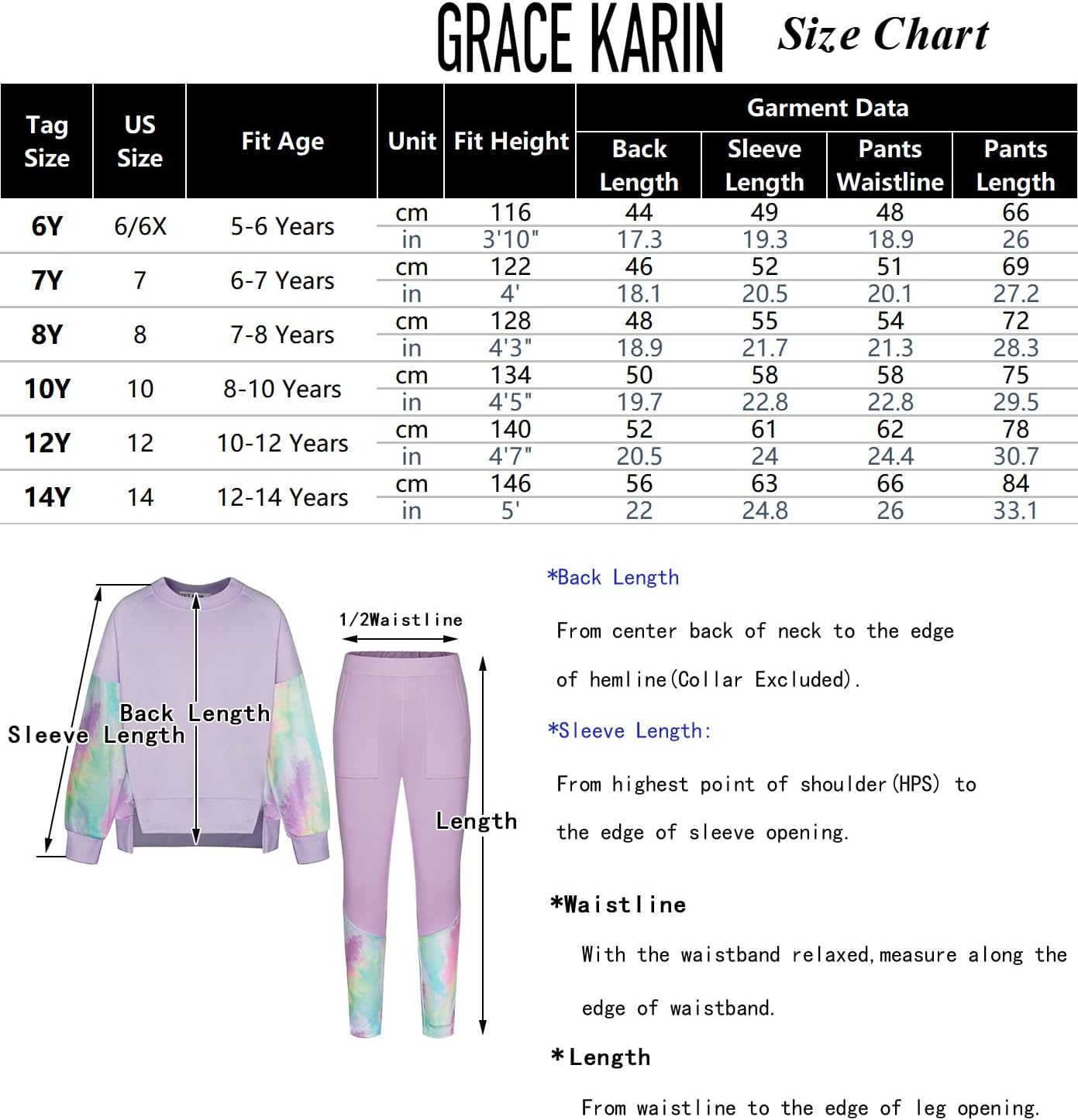 Girls Fashionable Sweater and Track Pants Set for Ages 5-14