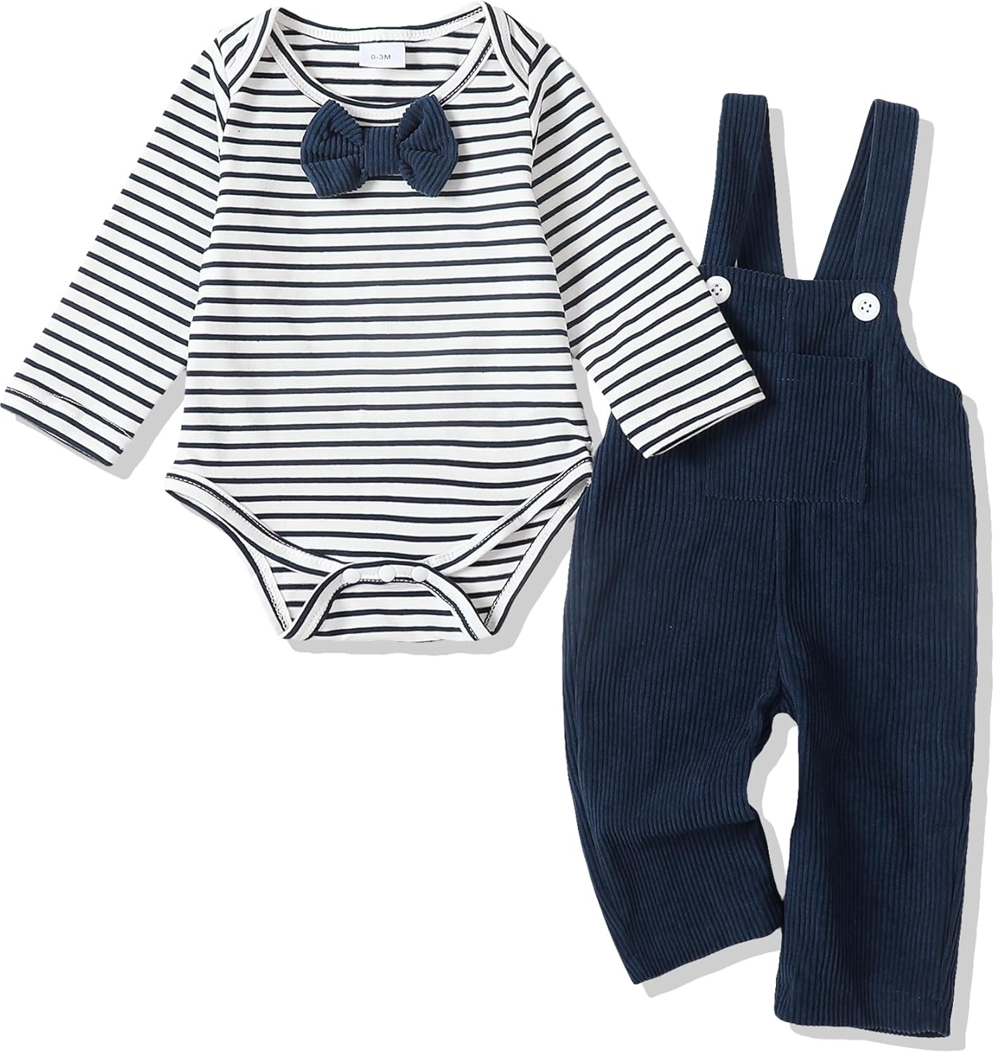 NZRVAWS Organic Cotton Romper Pants Set for Babies 0-18 Months