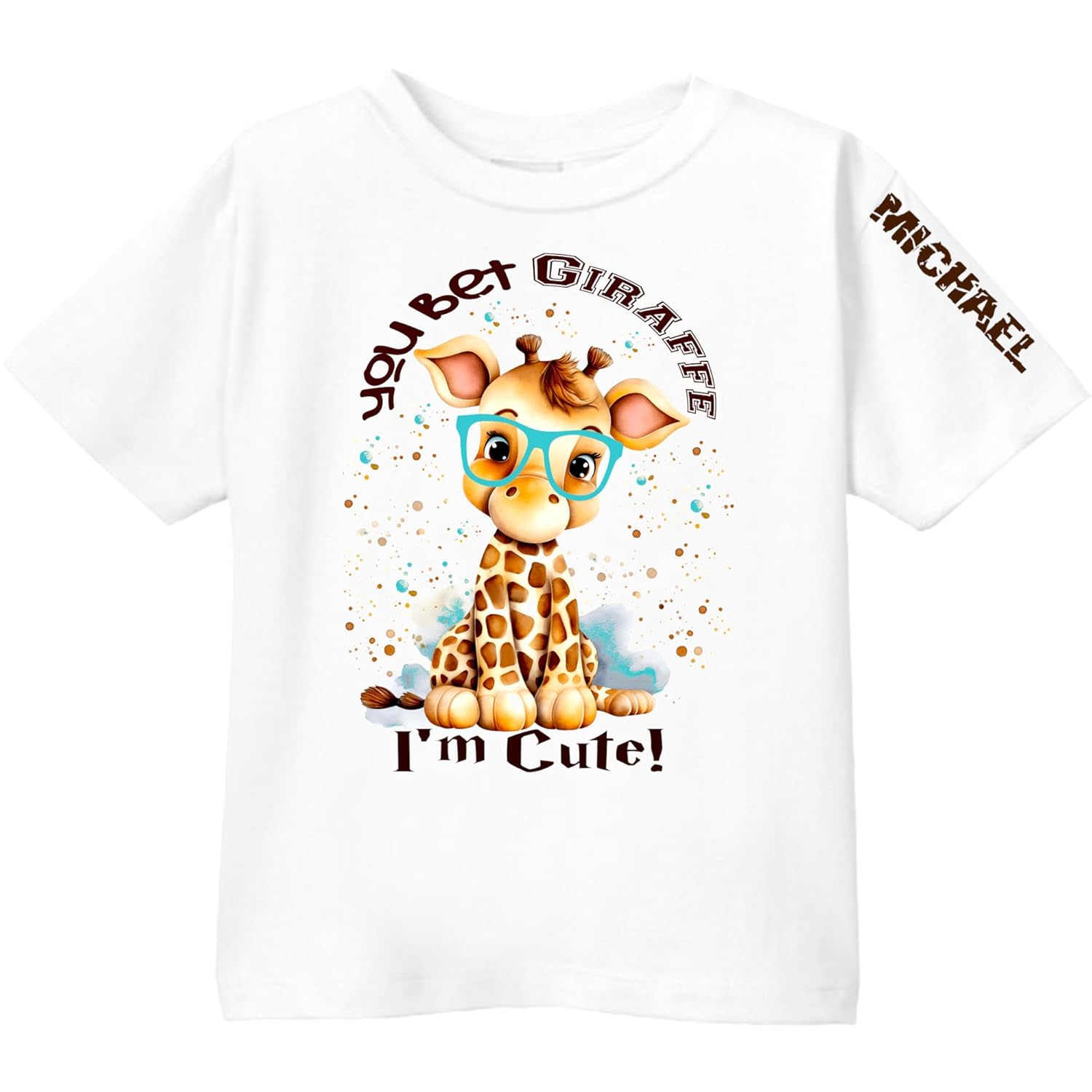 Joyful Giraffe Design Personalized Baby Giraffe Bodysuit Creative Prints of Joy