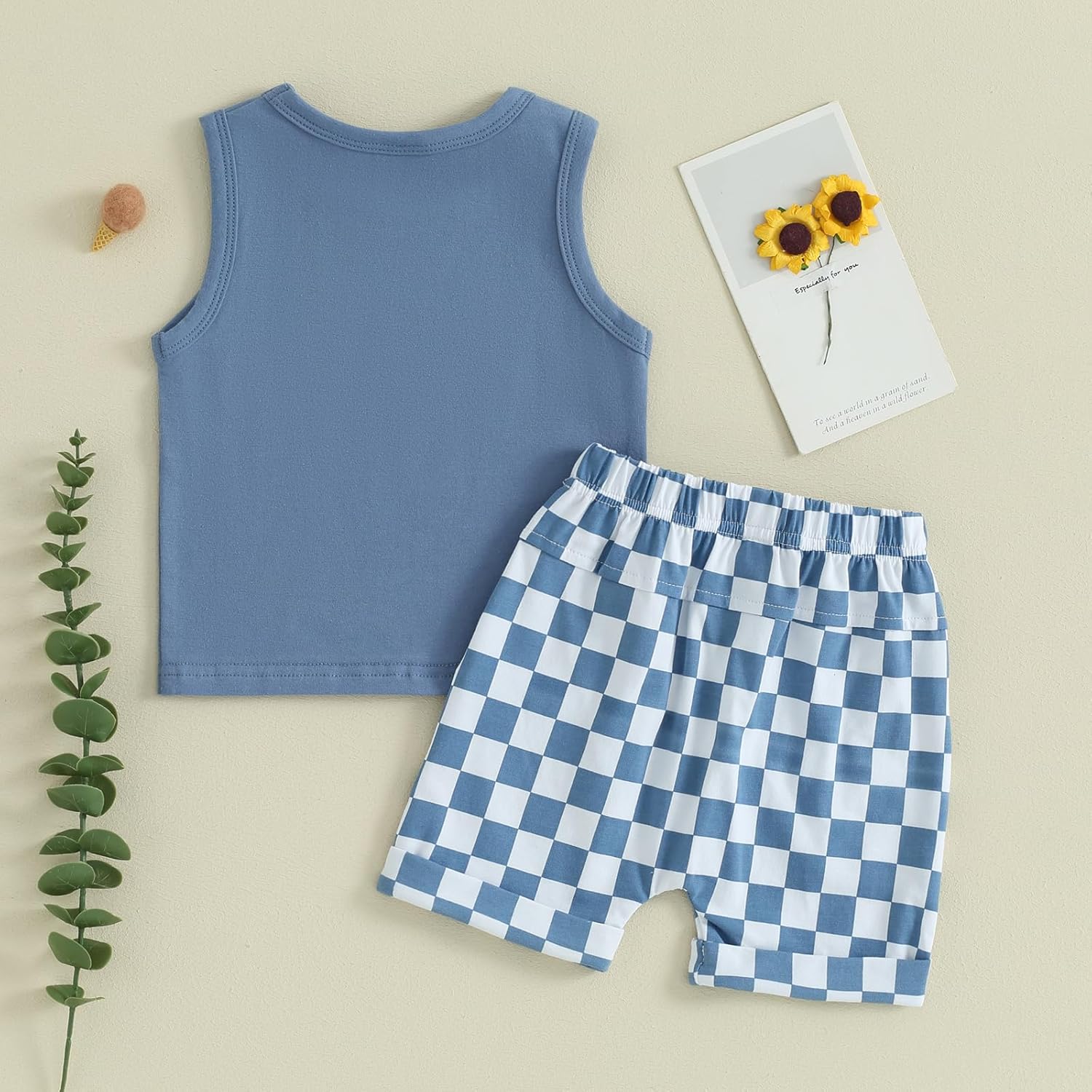 Amiblvowing Brand Newborn Baby Summer Toddler Boy Cami Tank set