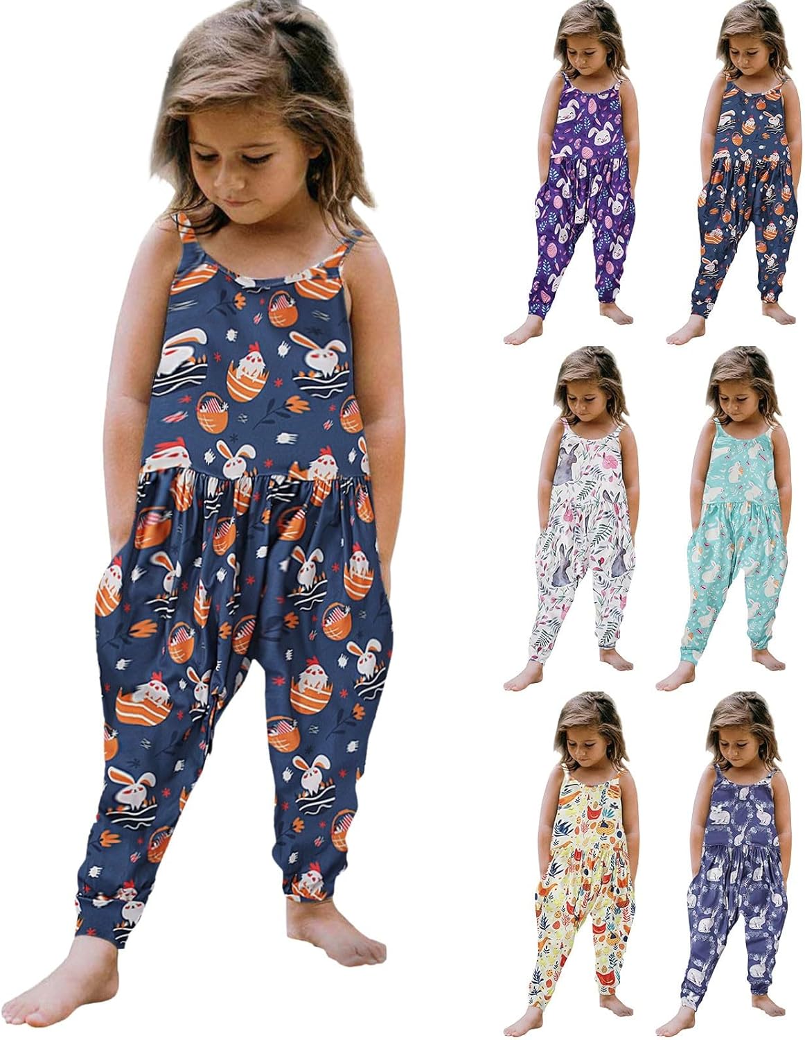 Baby Girl Easter Outfits - Toddler Bell Bottoms Romper