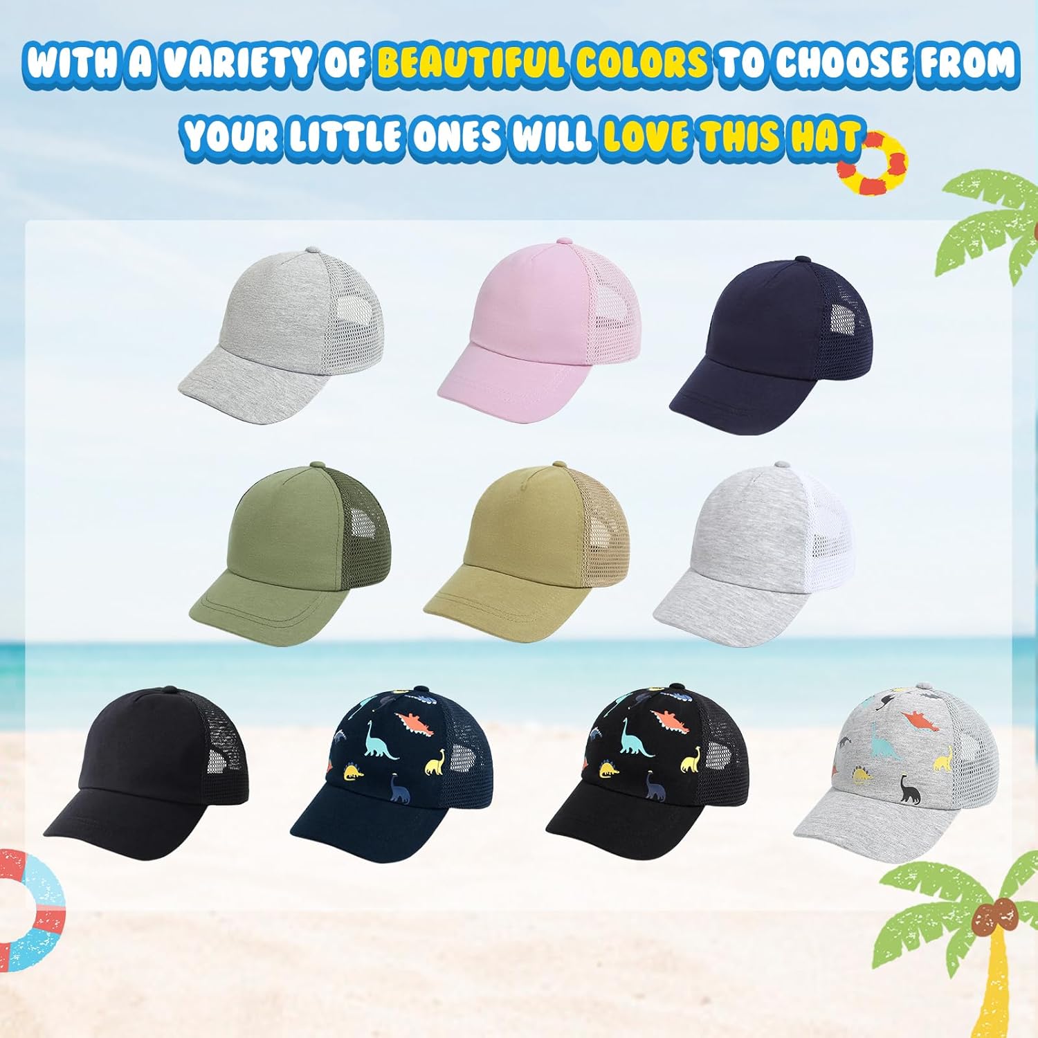 Sun Protection Adjustable Dinosaur Style and Comfort for Kids