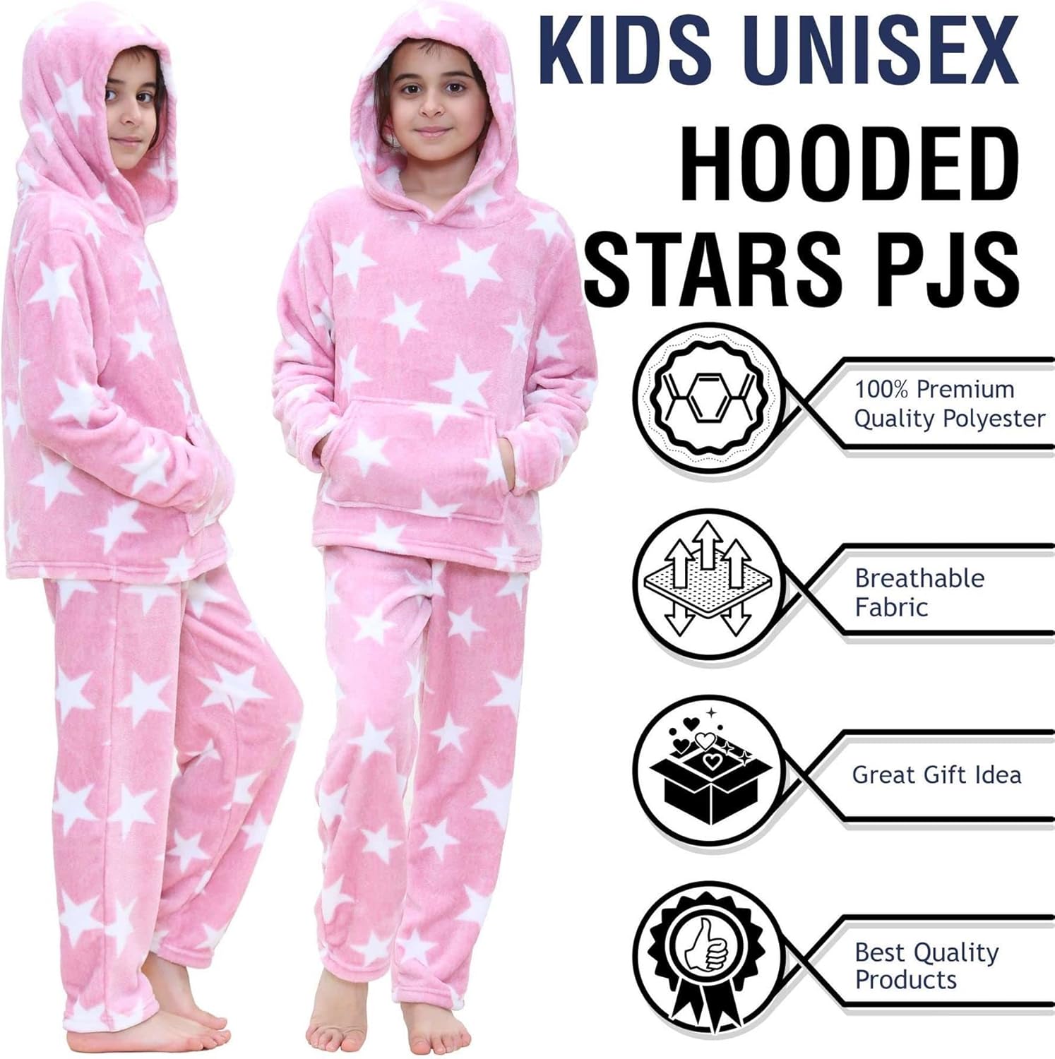 A2Z 4 Kids Girls Stars Print Pajama Set Soft Cozy and Stylishsets