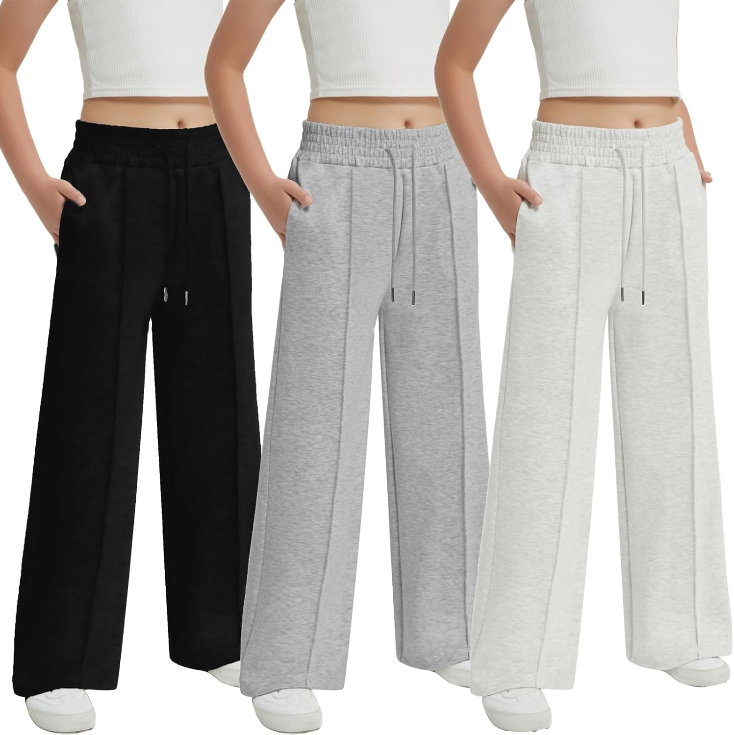 EXARUS High Waist Wide Leg sweatpants for Girls