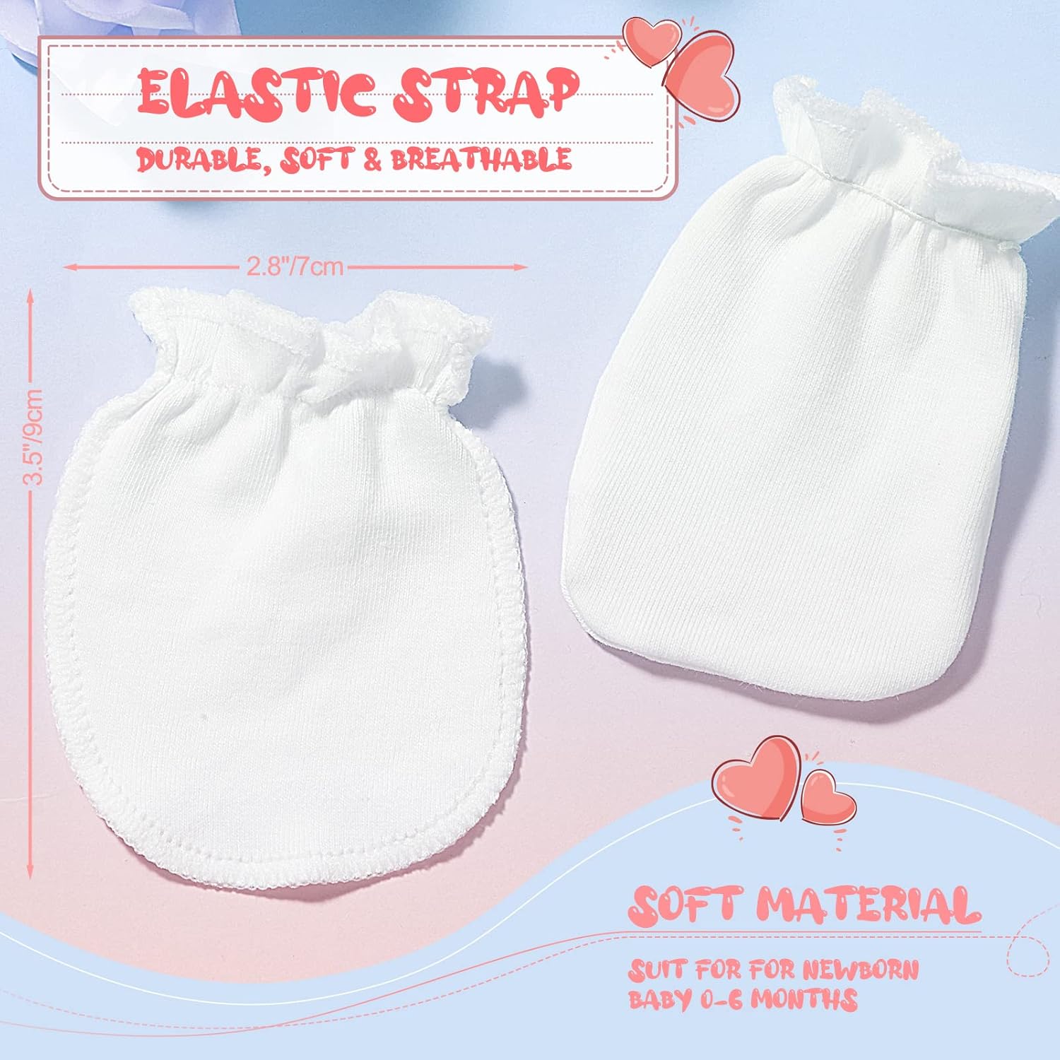 16-Piece Unisex Newborn Cotton Mittens