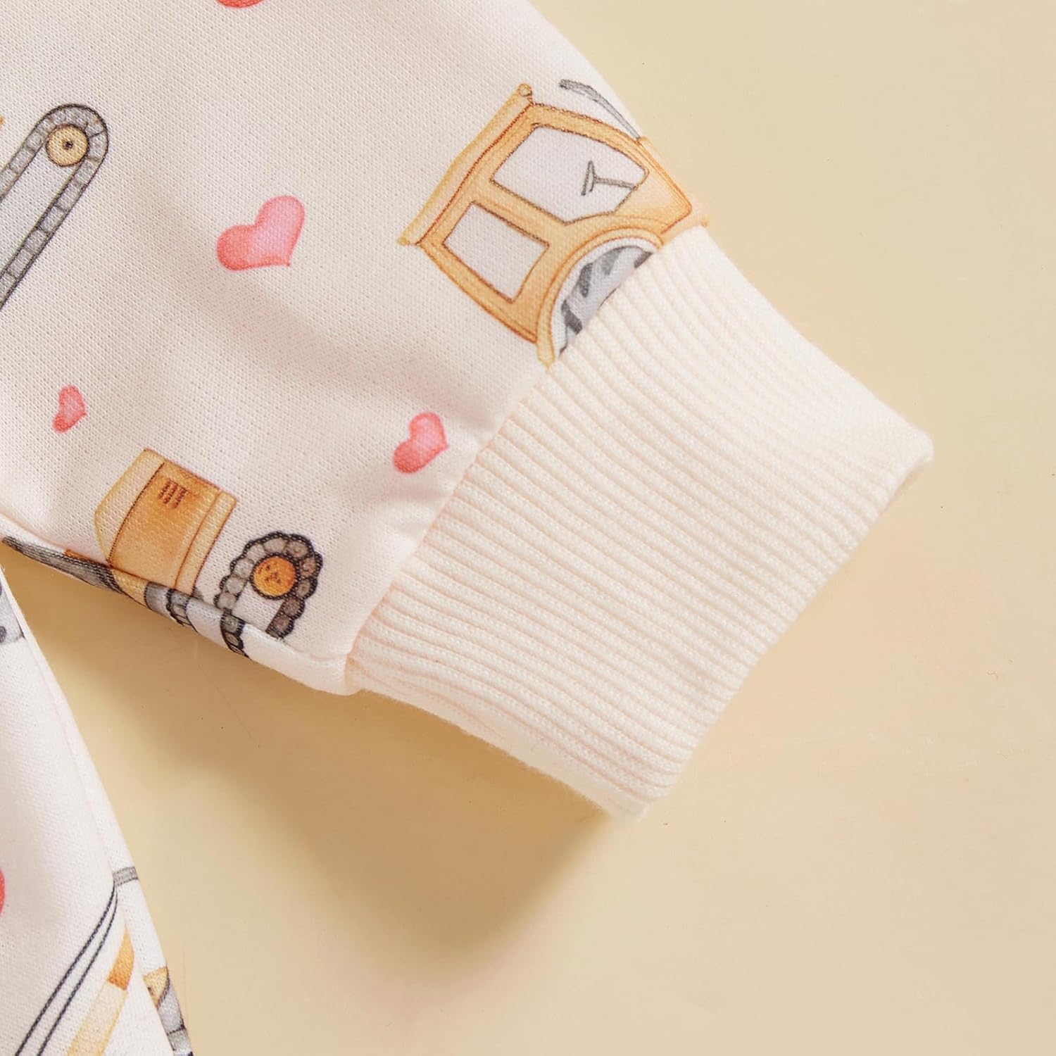 infant clothing set valentine hearts truck print 2 piece