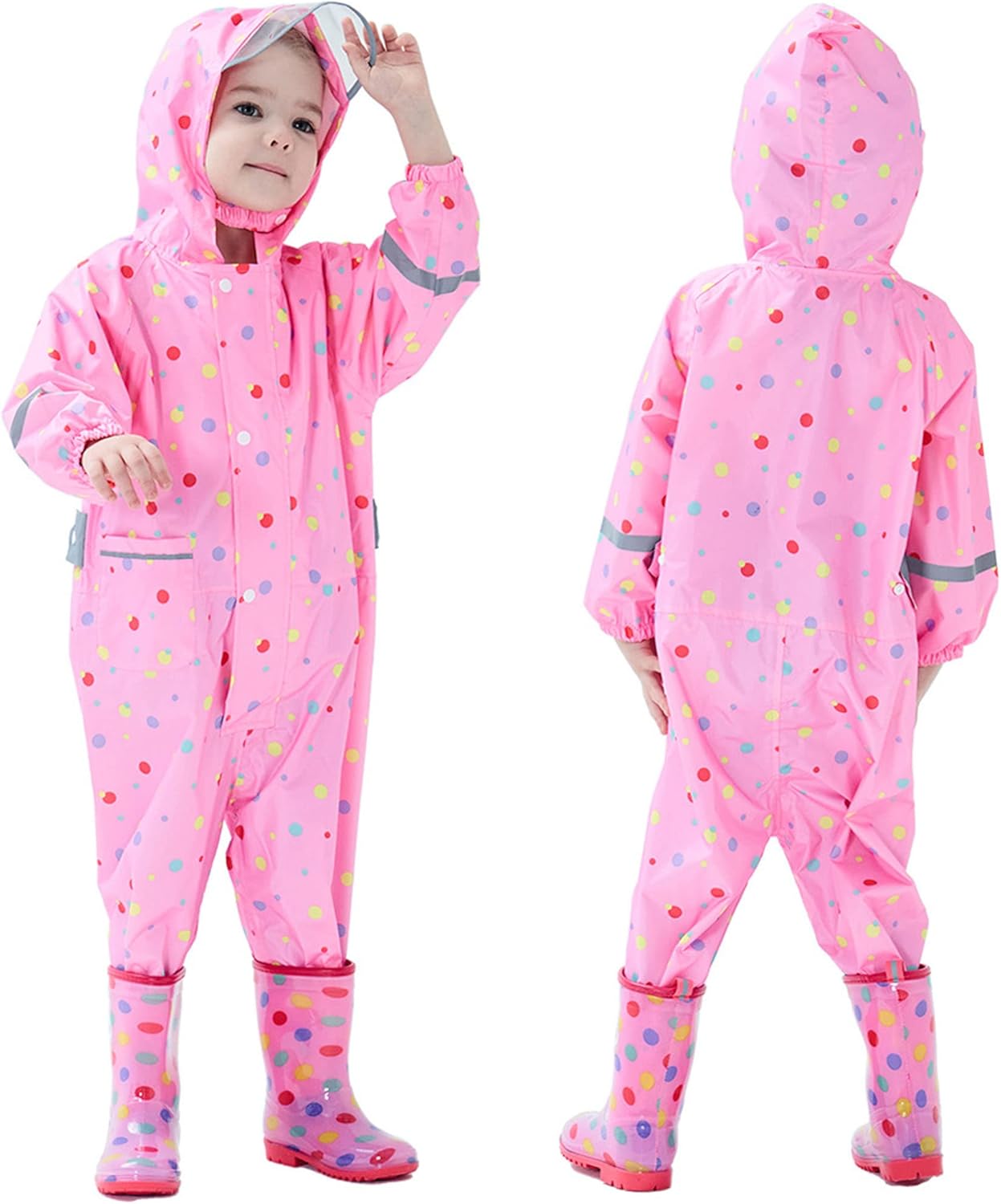 Fewlby Kids Toddler Rain Jacket Waterproof for Boys Girls