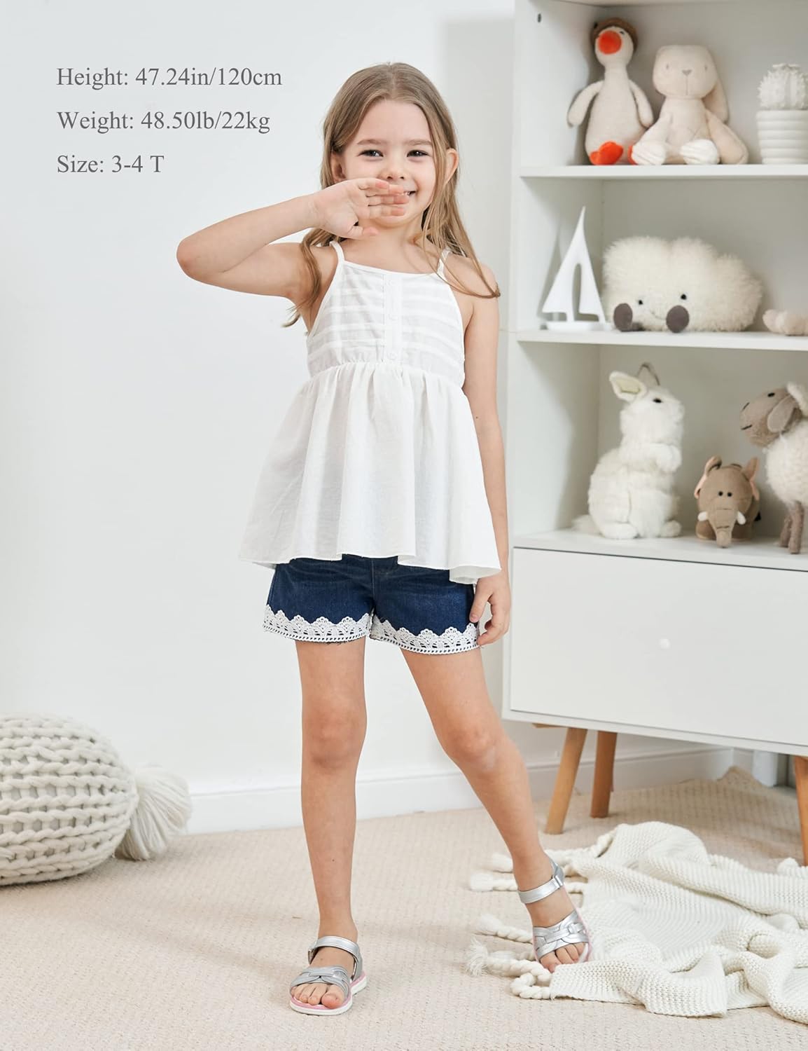 SEYOUAG Toddler Girl Camisole Jean Shorts Set for Summer