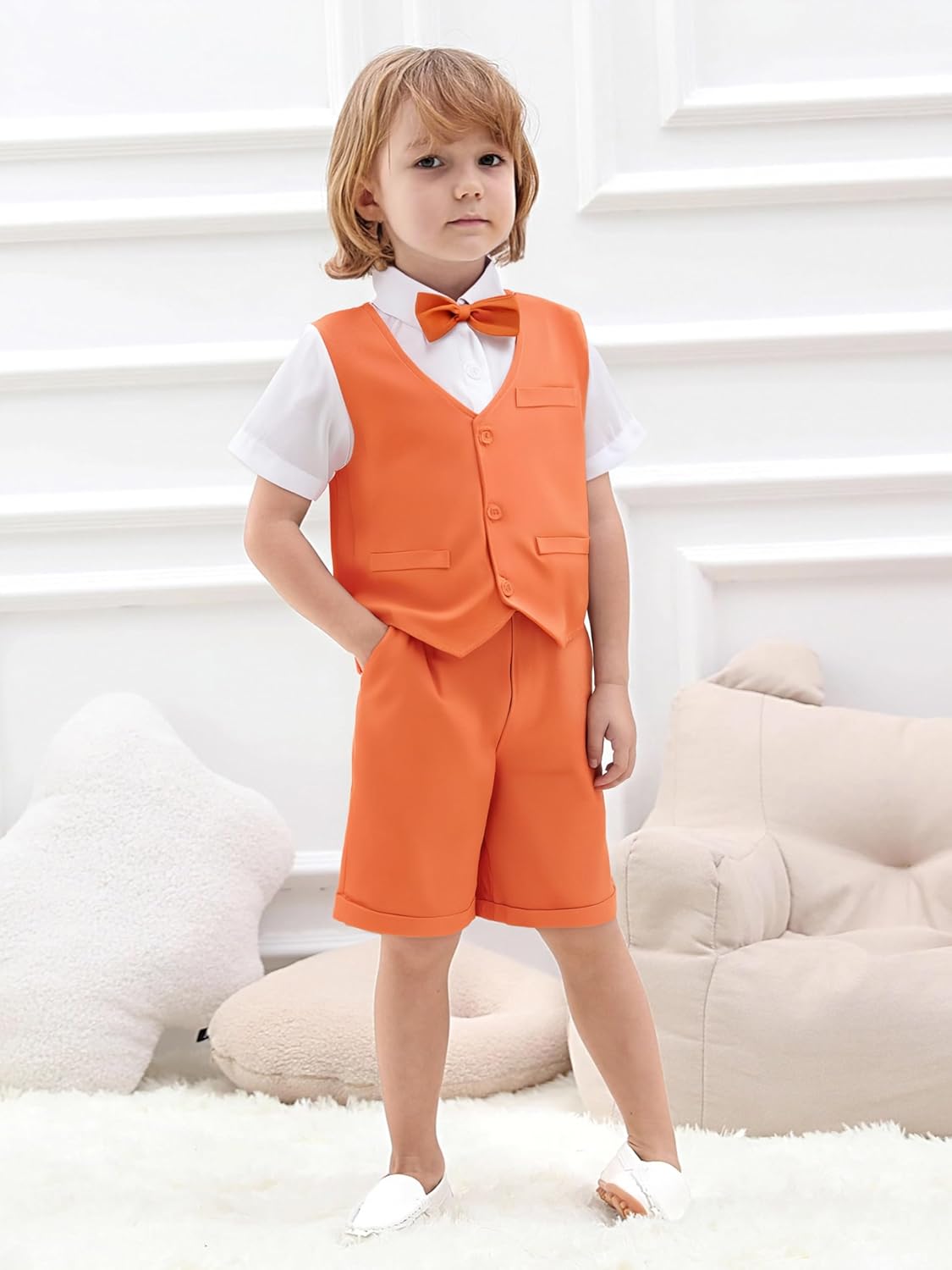 Crisp and Trendy 3-Piece Toddler Boys Suspenders Suit Set