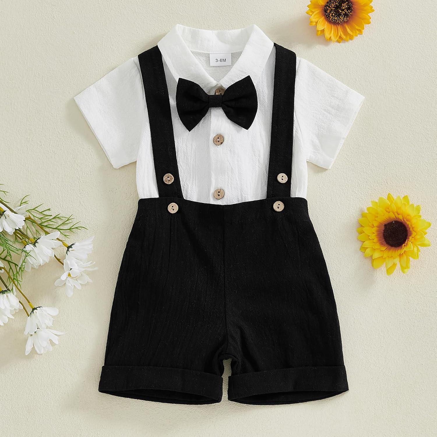 Newborn Boys Gentleman Outfit Romper Set