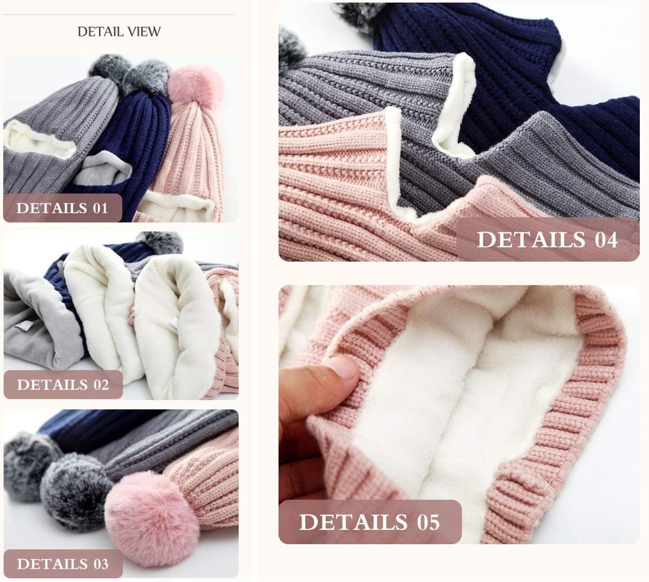ZWA Baby Toddler Winter Hat Scarf