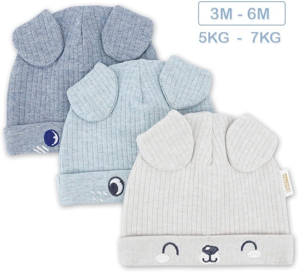 DOKMA 3-Piece Organic Toddler Animal Hat Set