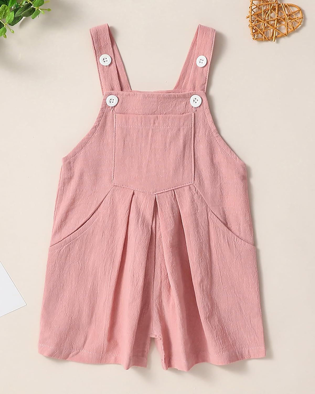 ZOEREA Stripe and Floral Bib Overall Set for TODDLERS