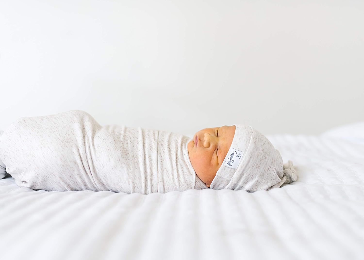 Copper Pearl Baby Beanie Stretch Top Knot