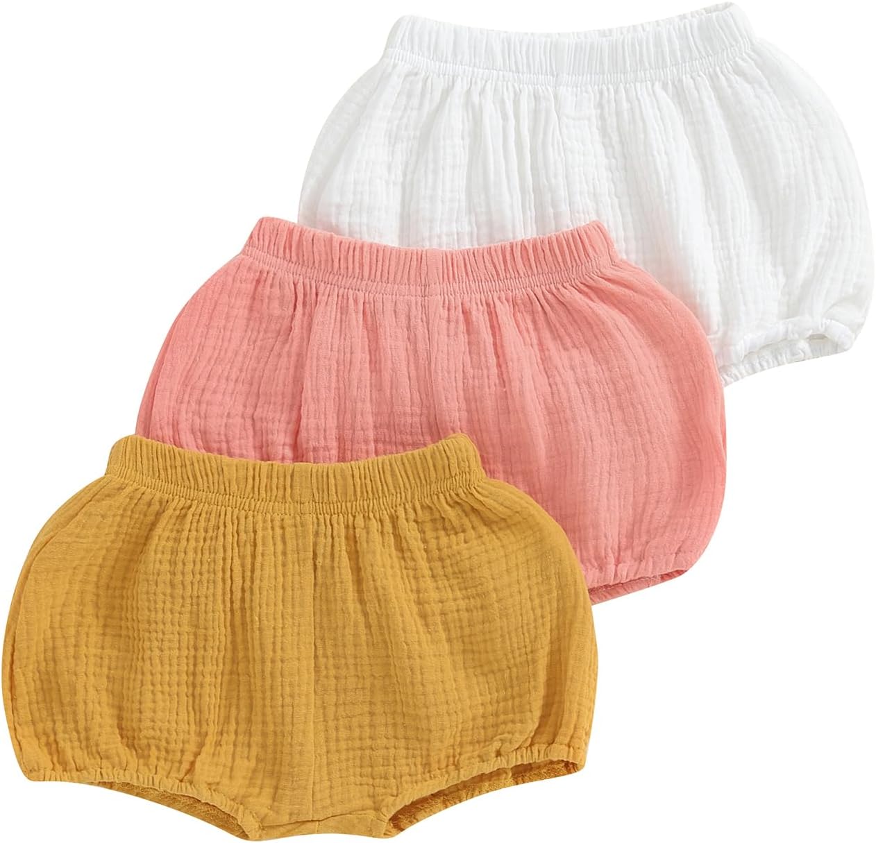 3 Pack Baby Essentials Solid Cotton Shorts