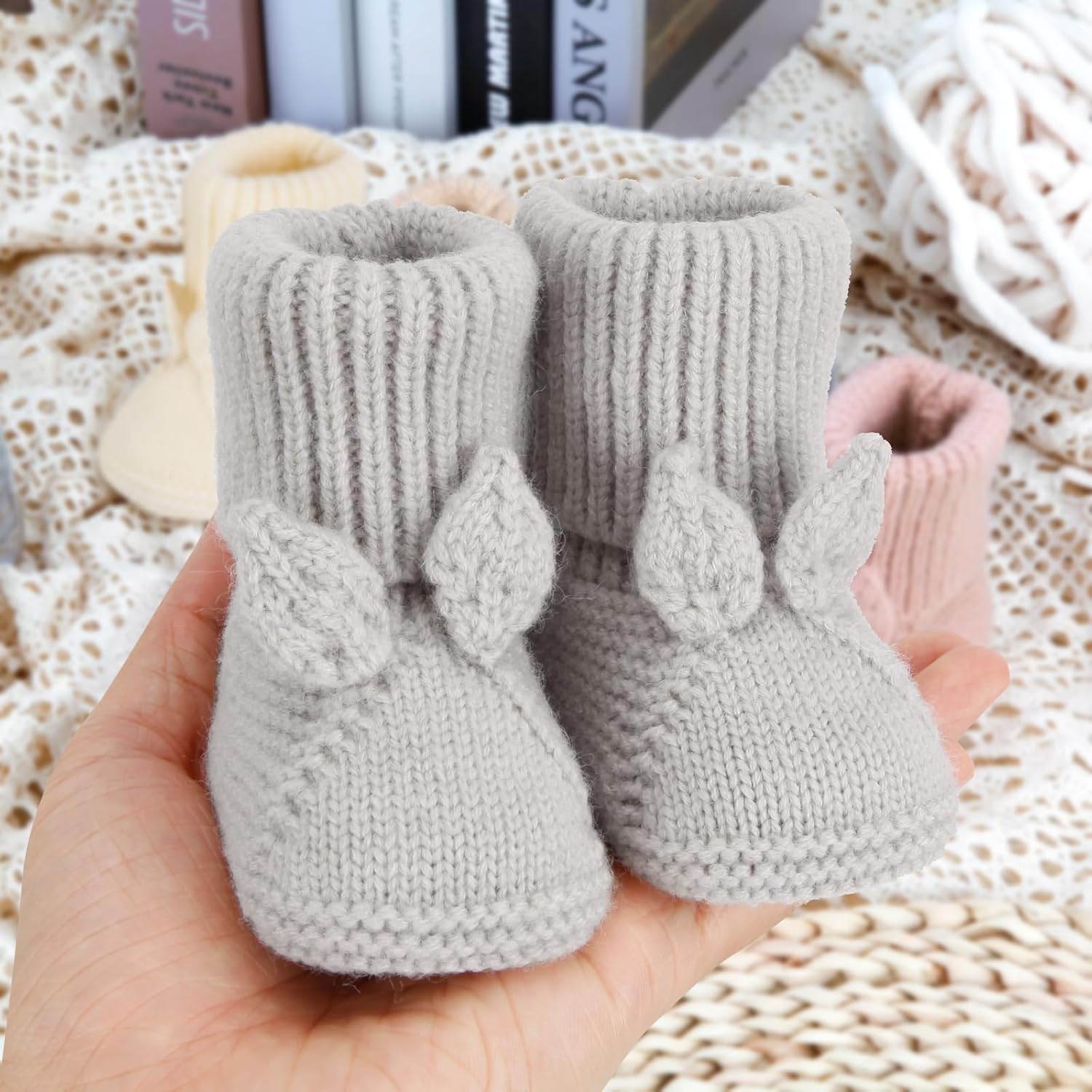 Loyfoky Baby Booties - Soft Stretchy Warm Perfect for Newborns and Walkers