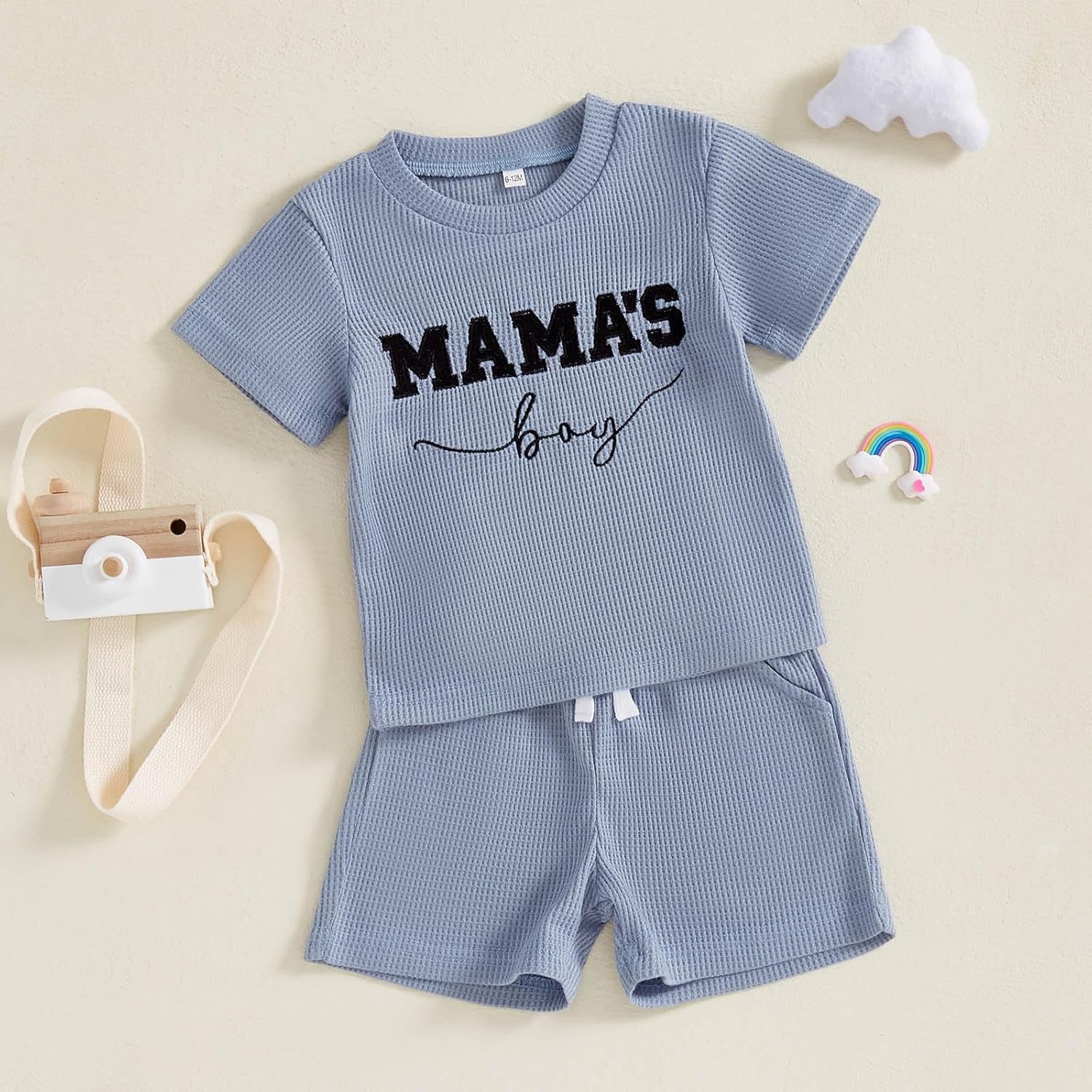 FOCUSNORM Embroidered toddlers boys summer set