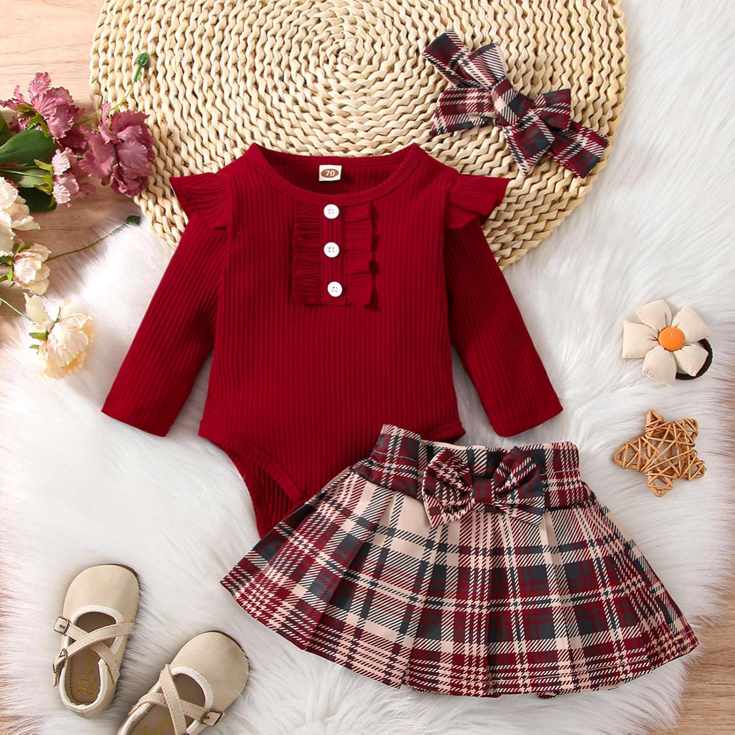 Adorable Plaid Romper for Infants