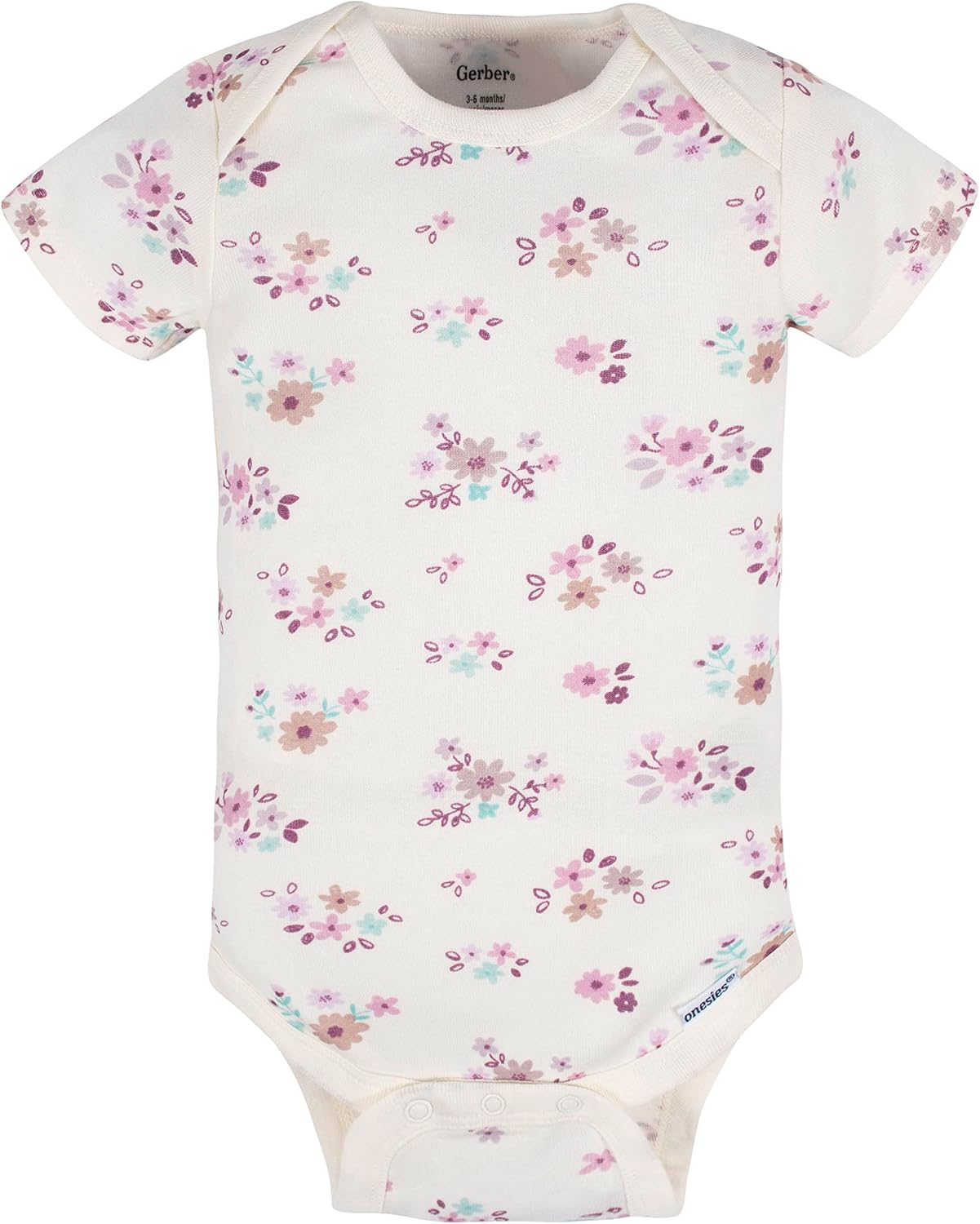 Fun Cooling Baby Onesies for Girls Purple Ivory with Applique Design