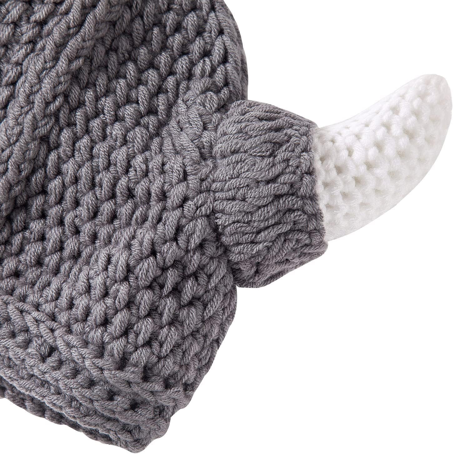 Fashionable Viking Hat with Horns Stretchy Knit Cap