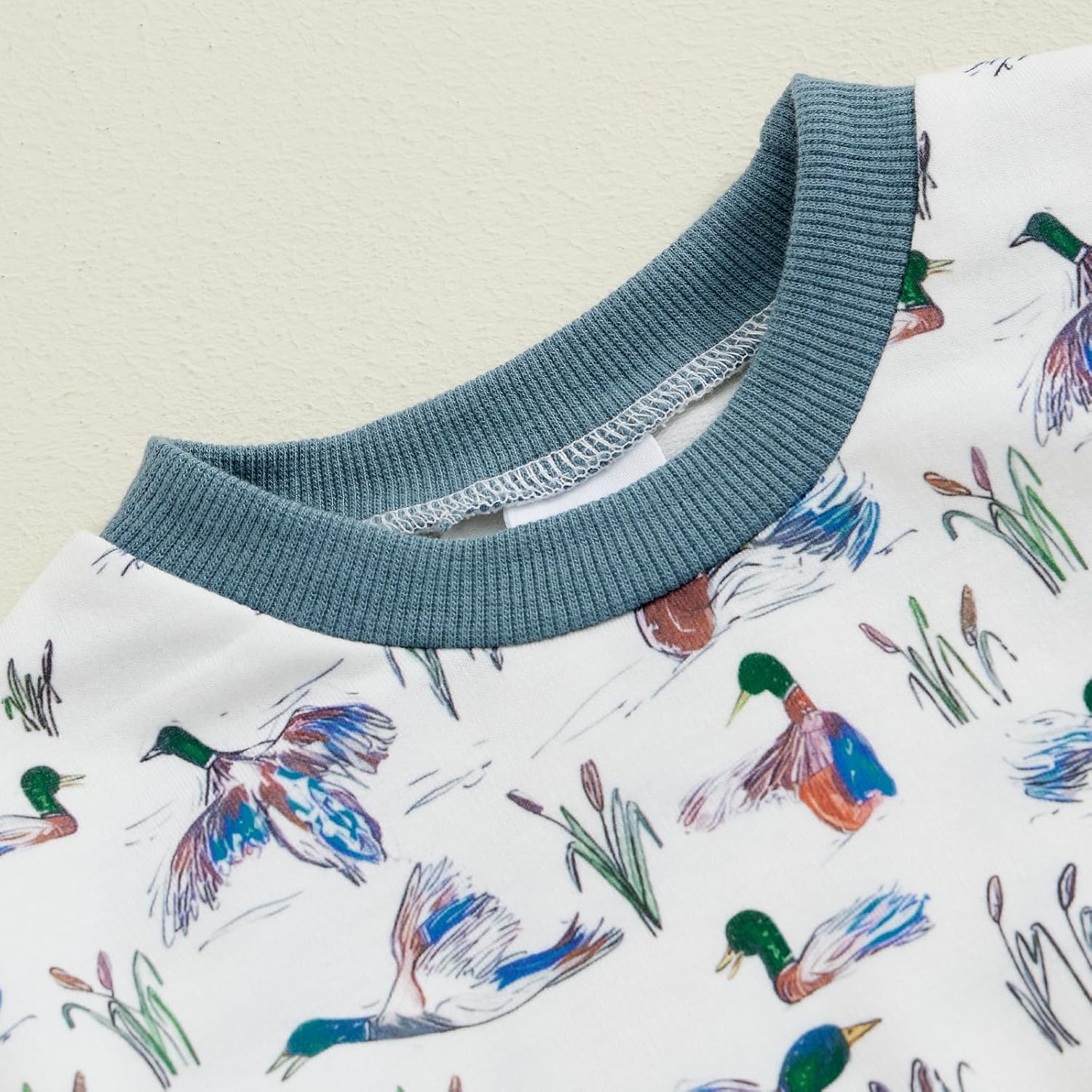 Pudcoco Toddler Fall Outfit Set - Mallard Duck Embroidery