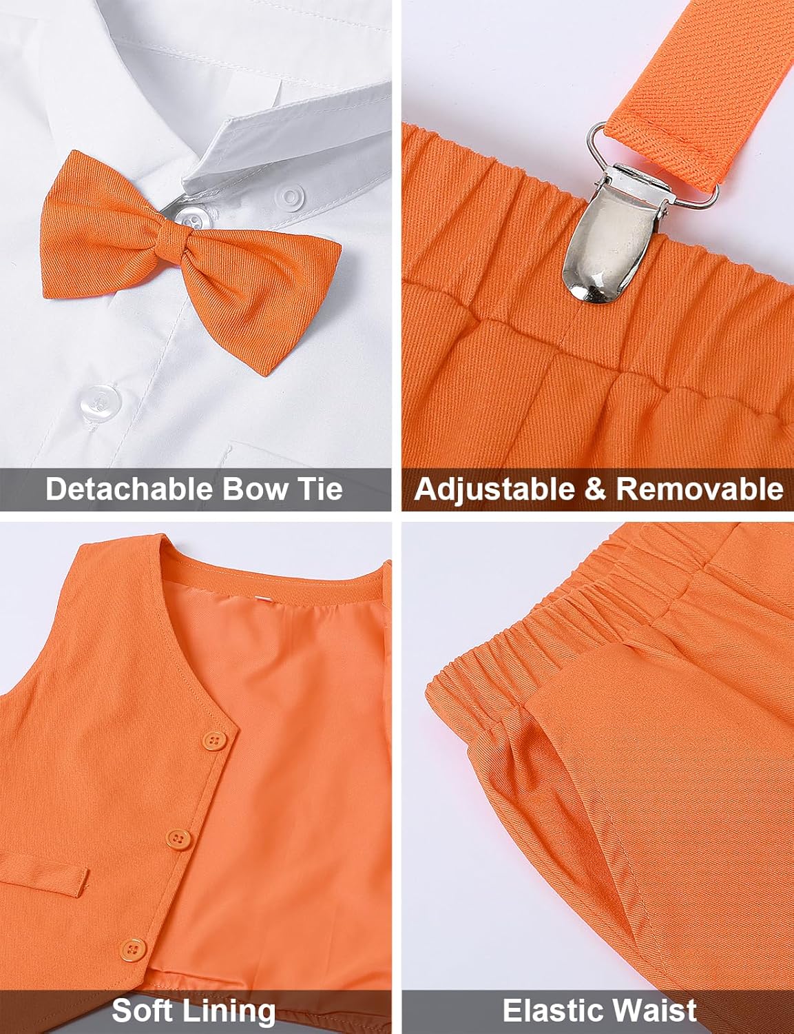 Crisp and Trendy 3-Piece Toddler Boys Suspenders Suit Set