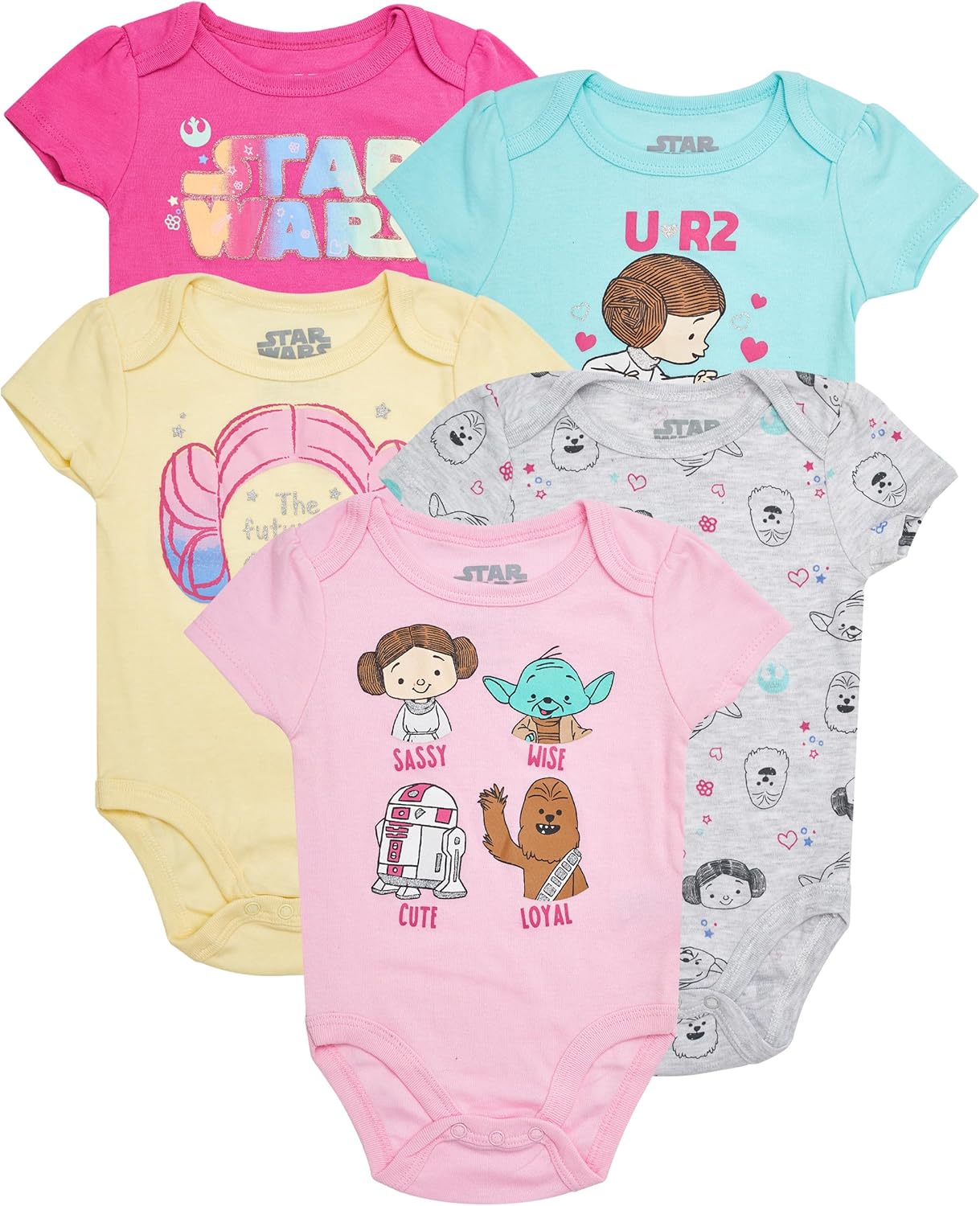 Star Wars Baby Girls Bodysuit Collection 5-Pack