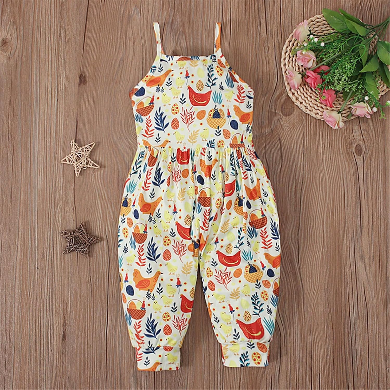 Baby Girl Easter Outfits - Toddler Bell Bottoms Romper