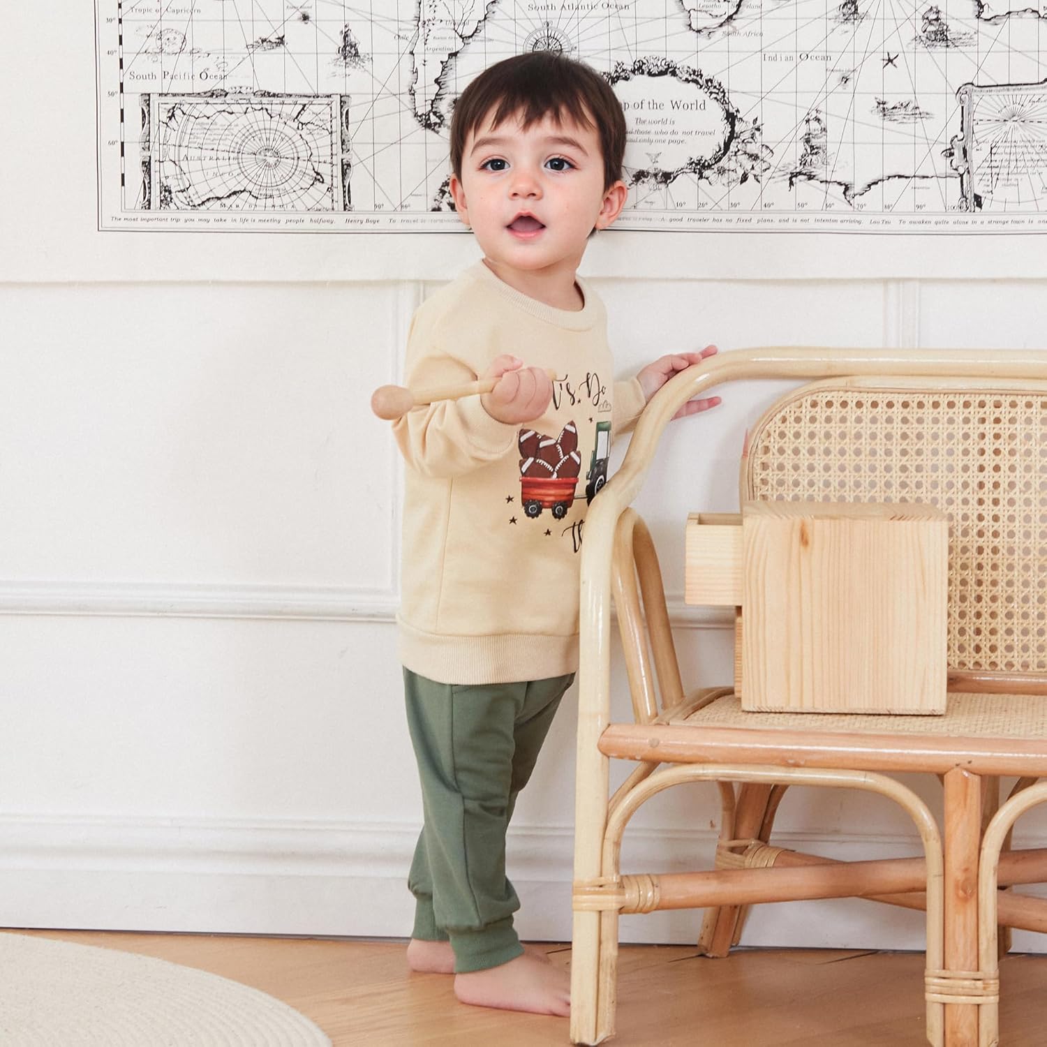 Tractor Letter Fall Winter Outfit for Baby Boys