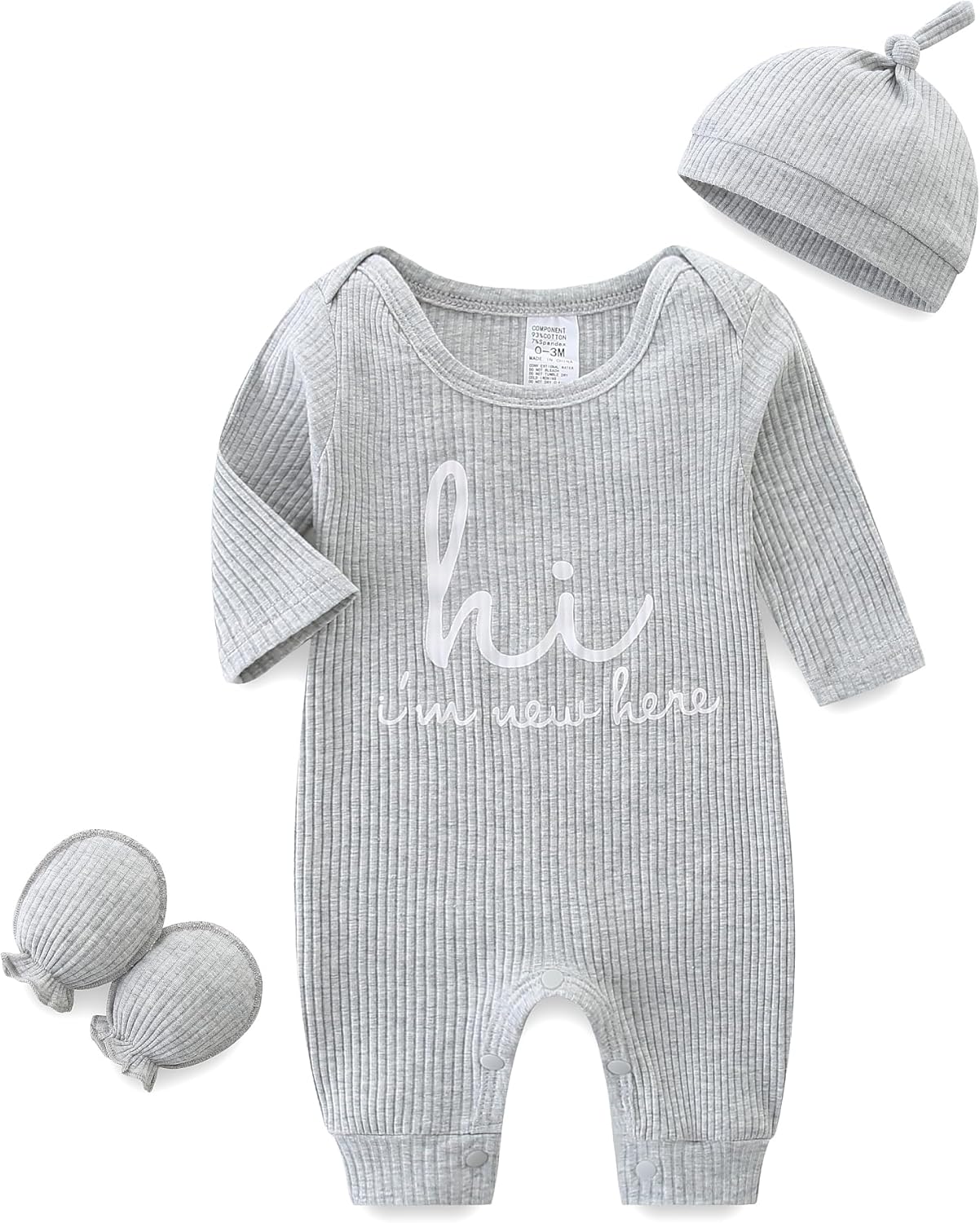 Babymine Newborn Onesies Set Romper Hat Gloves