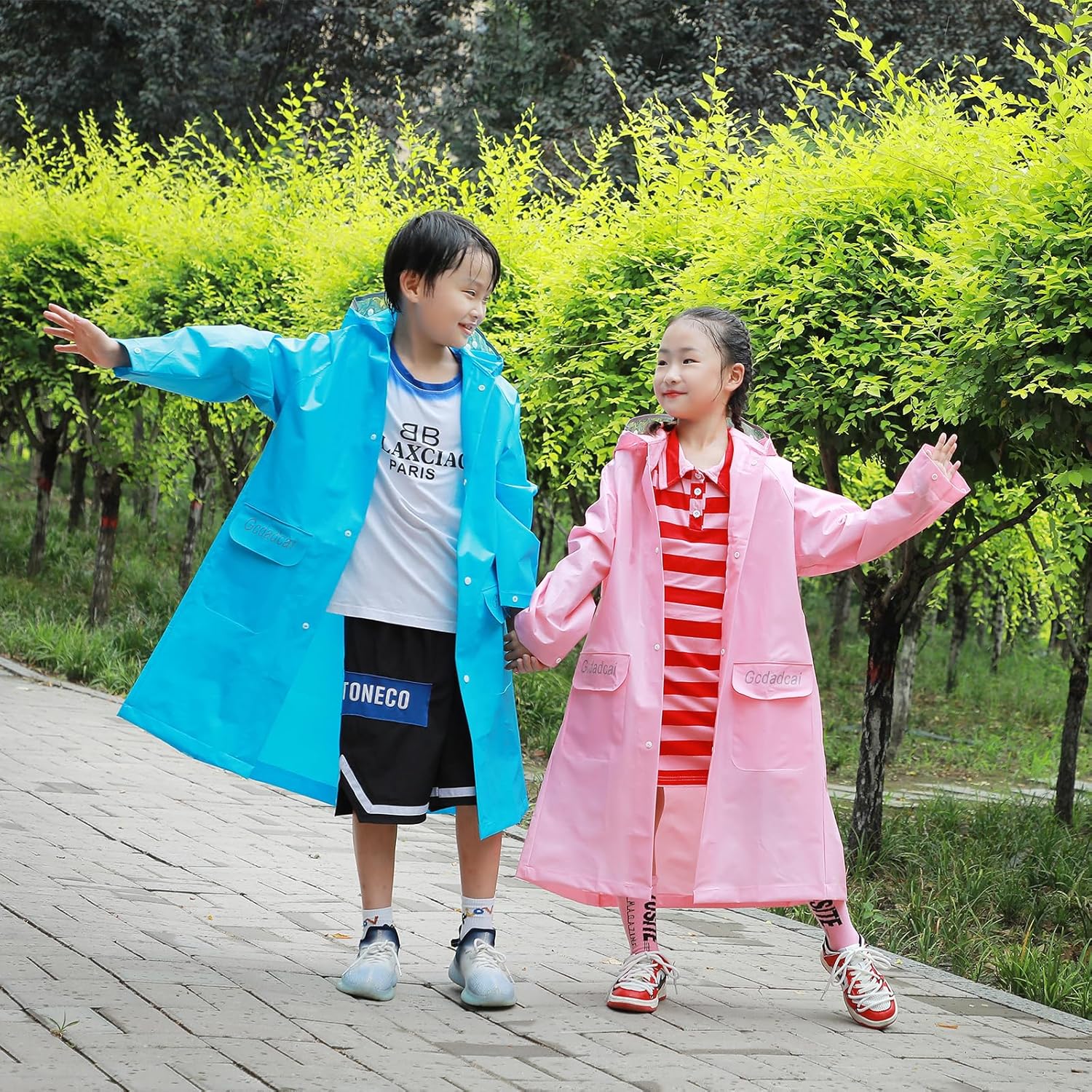 Comfortable Double Brim Rain Poncho for Kids