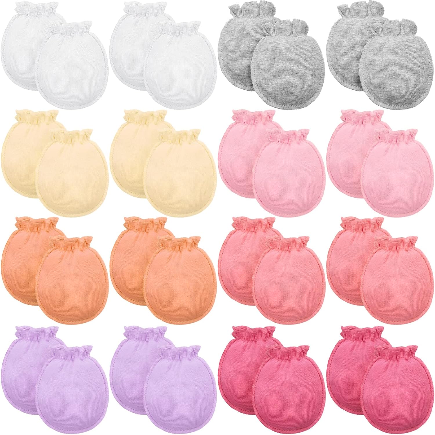 16-Piece Unisex Newborn Cotton Mittens