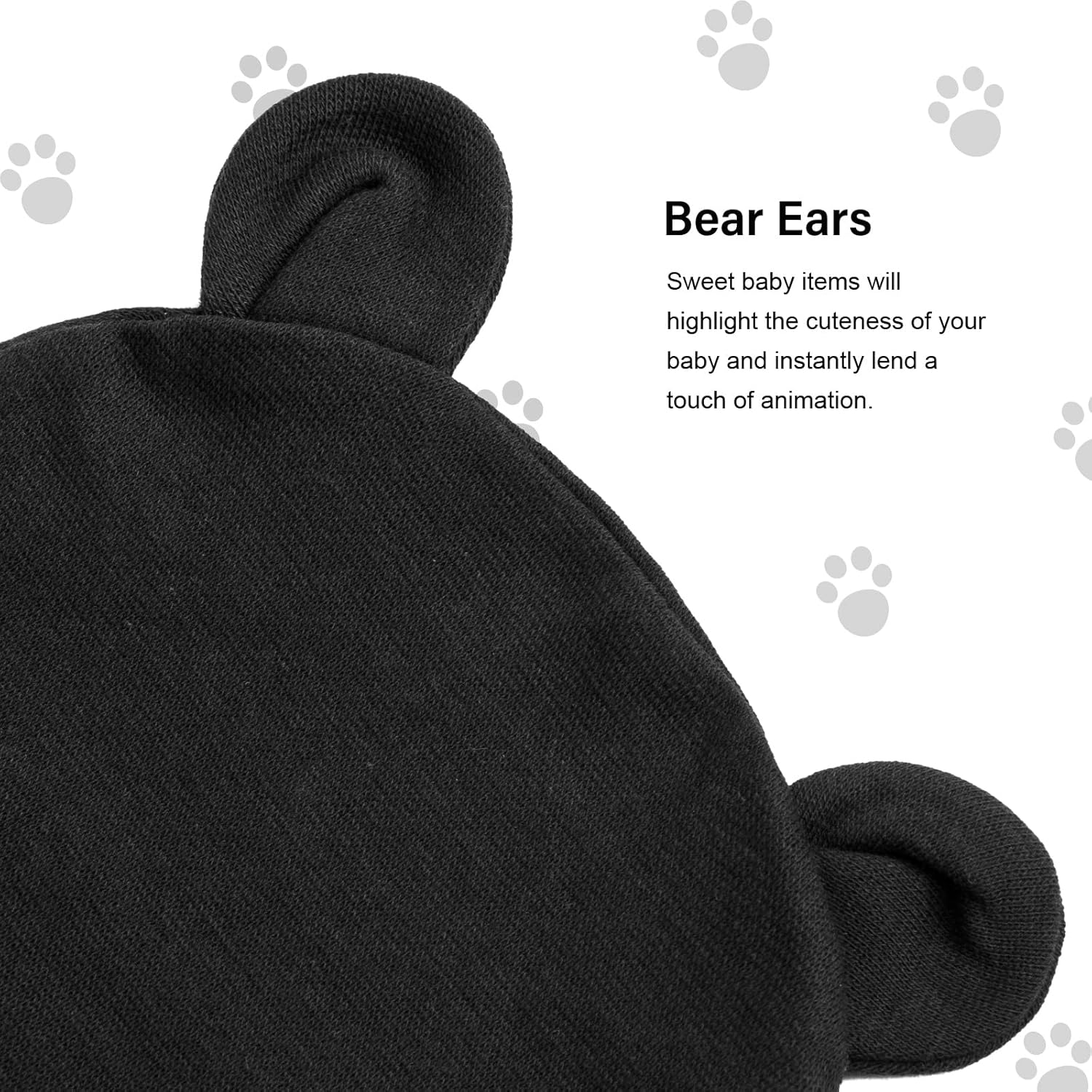 DRESHOW Newborn Baby Bear Ears 4 Set Hats Mittens 100 Cotton