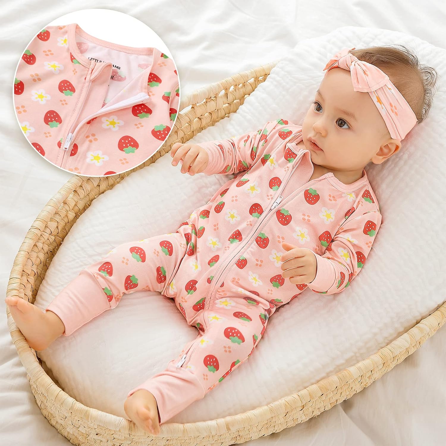Little JamJams Zippered One-Piece Rompers for Babies 0-36 Months