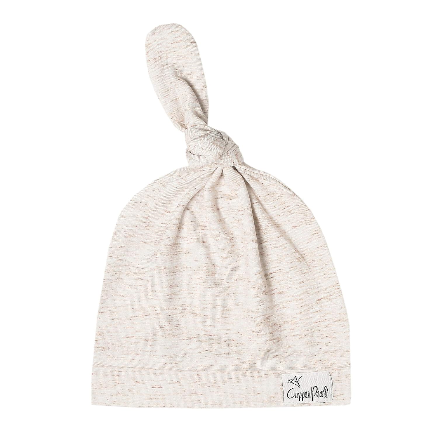 Copper Pearl Baby Beanie Stretch Top Knot