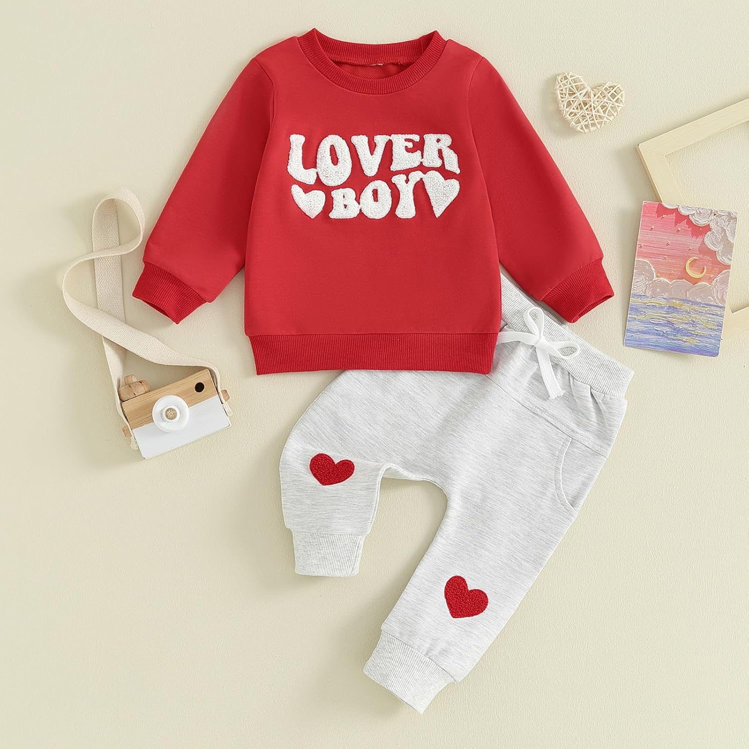 Valentines Day Toddler Boys Outfit Set