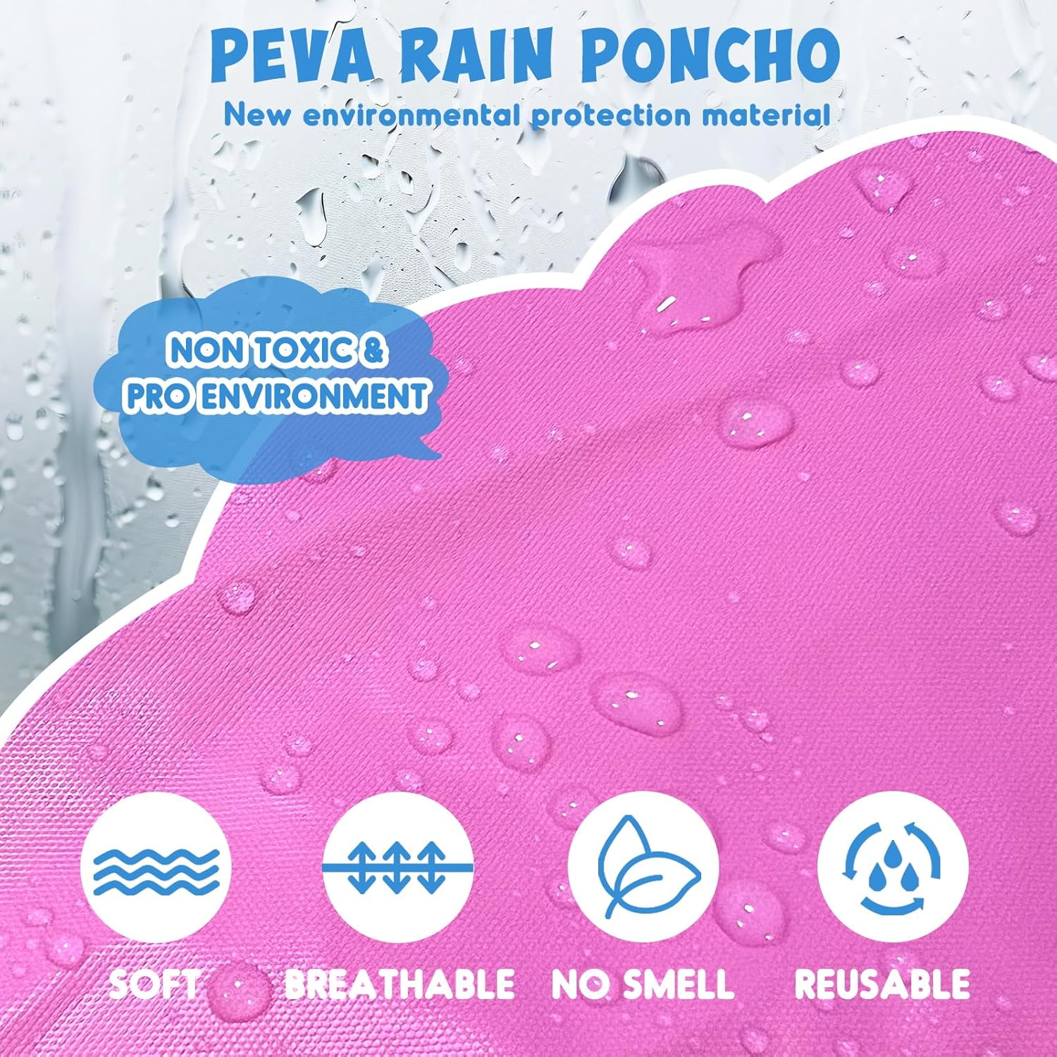Anyoo 2-Piece Waterproof Reusable Rain Coats for Kids