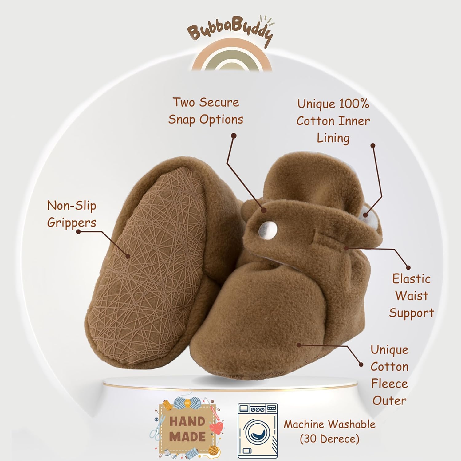BABY COZY FEEL Soft Non-Slip Fleece Booties