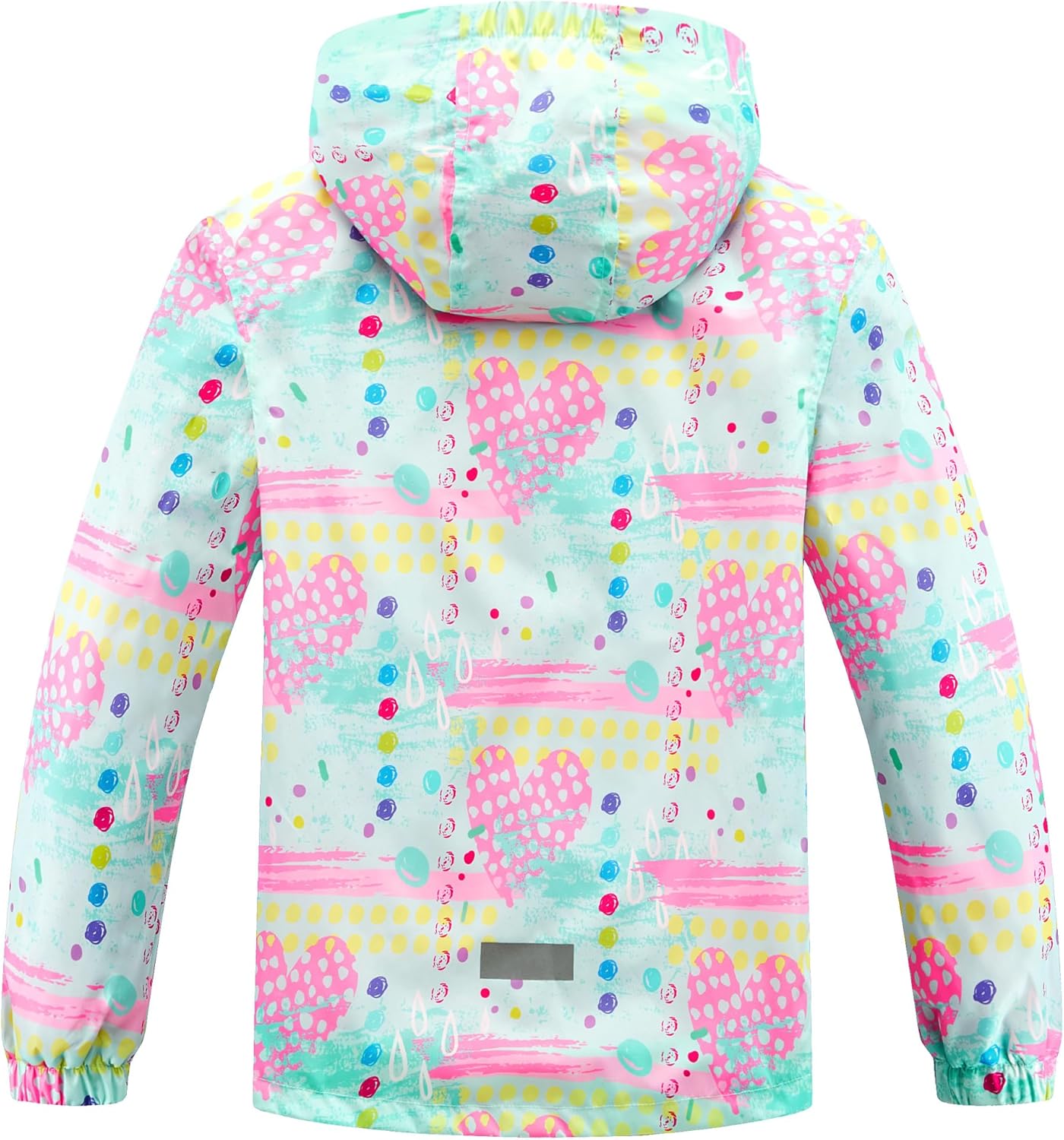 Girls Boys Rain Jacket Windproof Water Resistant Hoodie Lining