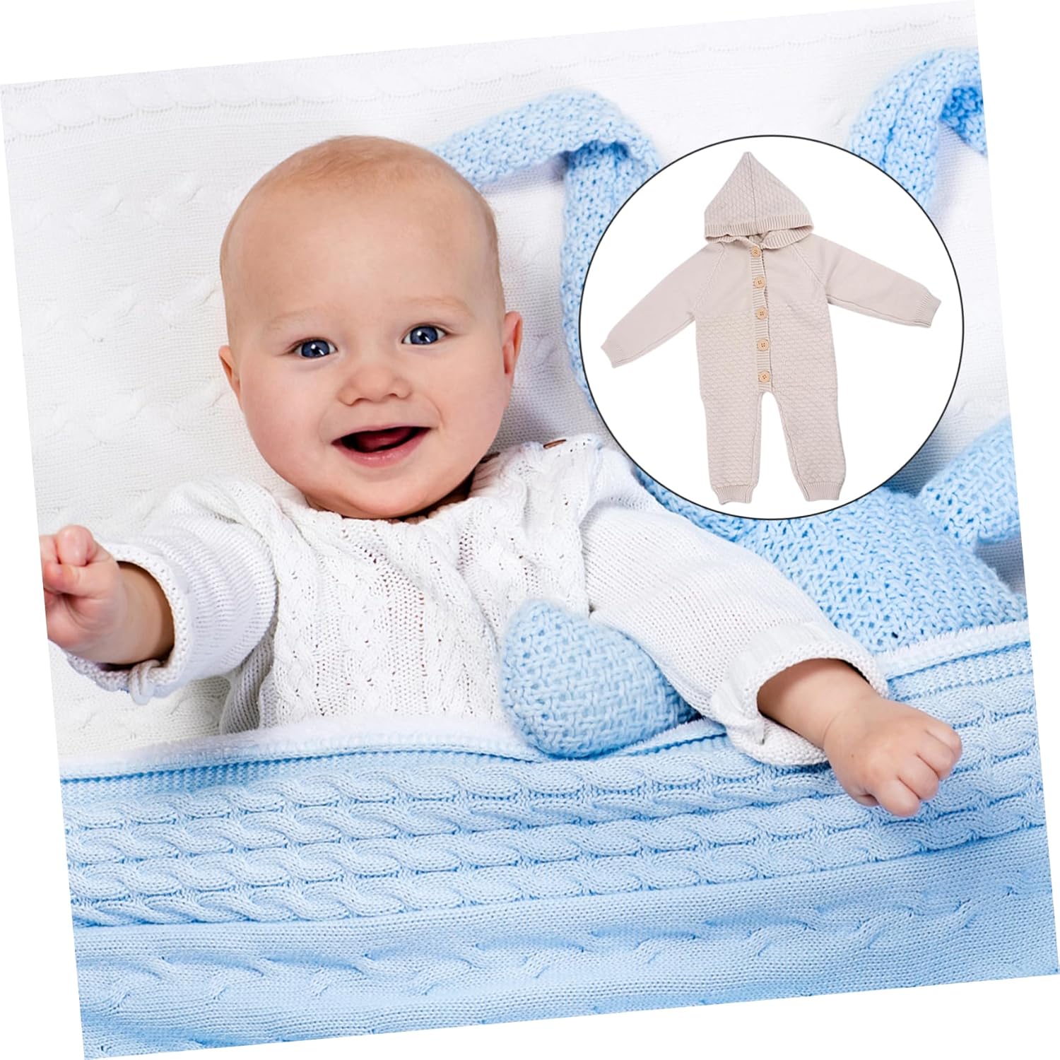 PartyKindom Cozy Knitted Romper for Newborns