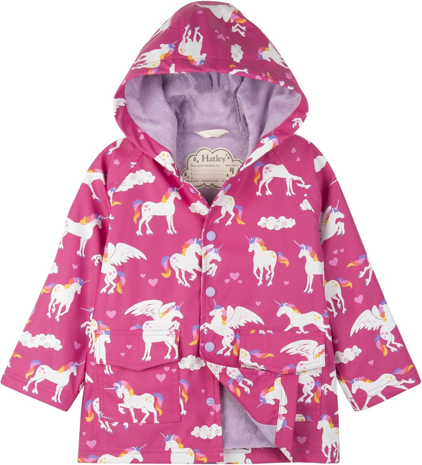 Hatley Girls Button-up Printed Rain Jacket